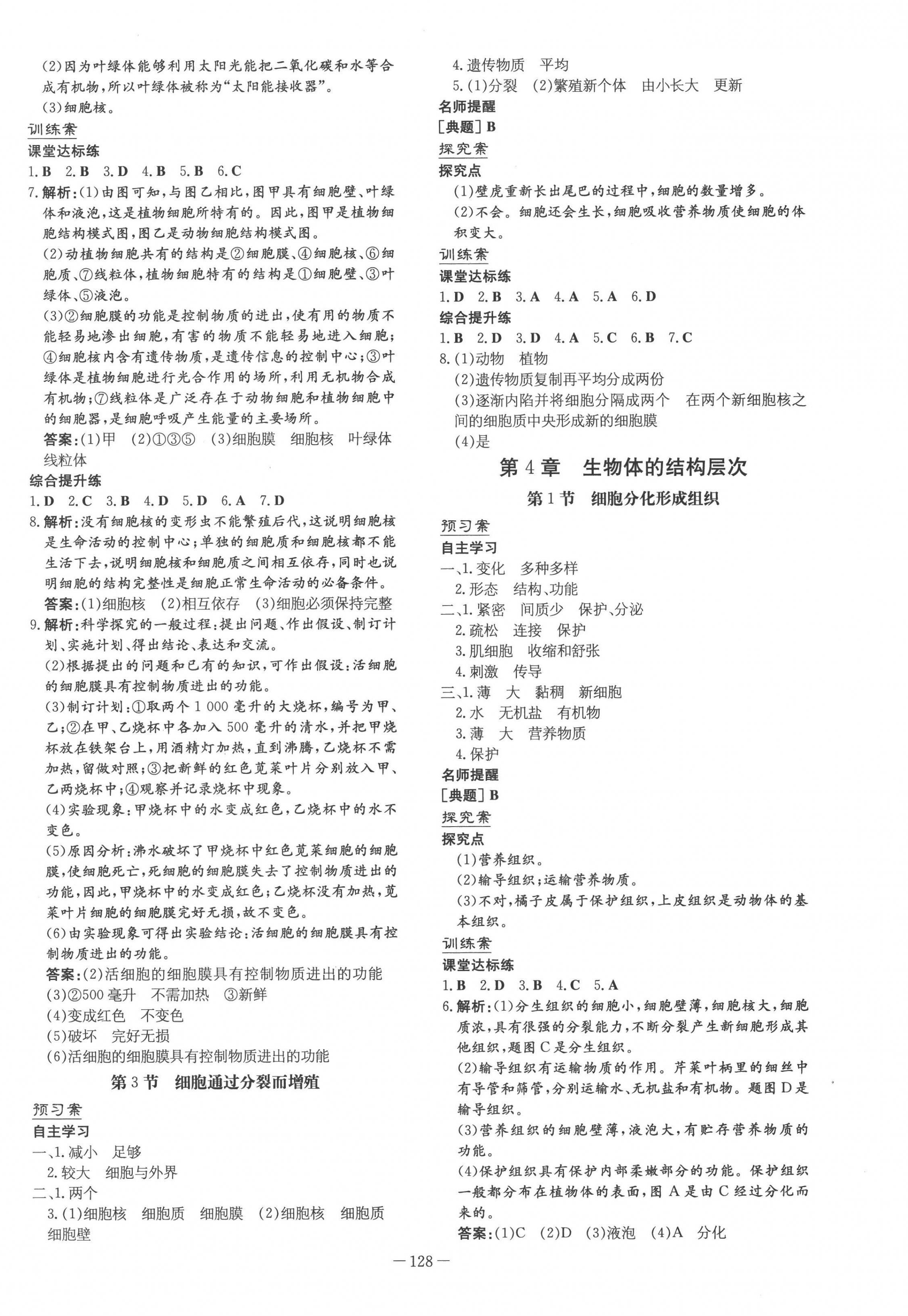 2022年初中同步学习导与练导学探究案七年级生物上册北师大版 第4页