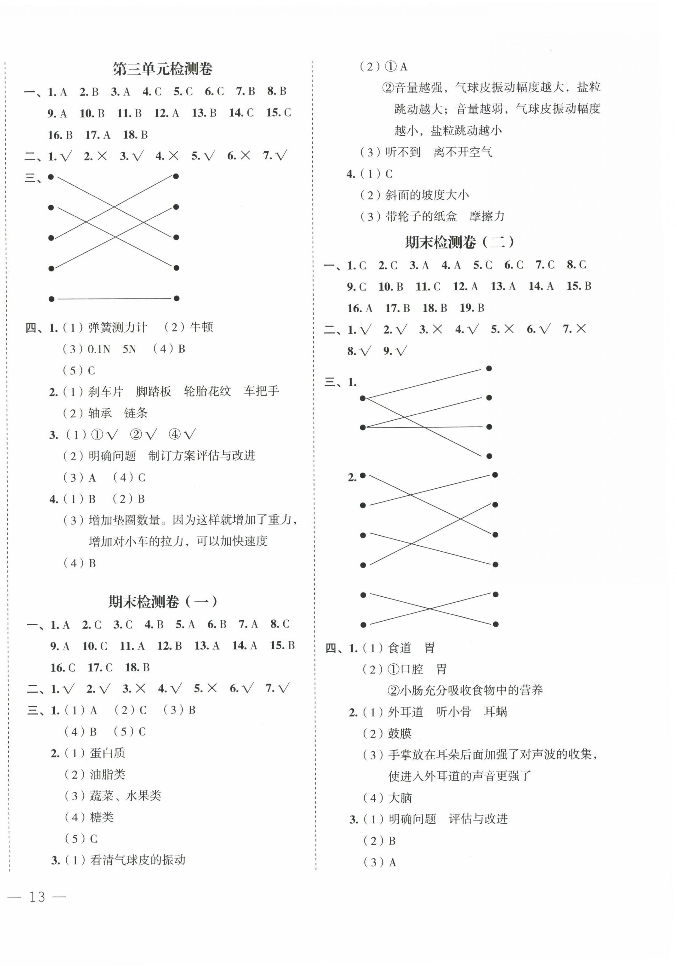 2022年名師面對(duì)面先學(xué)后練四年級(jí)科學(xué)上冊(cè)教科版 參考答案第3頁(yè)