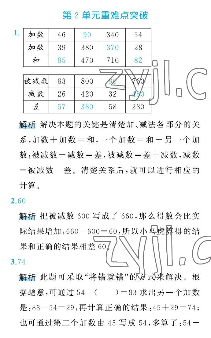 2022年名師面對面先學后練三年級數(shù)學上冊人教版 參考答案第30頁