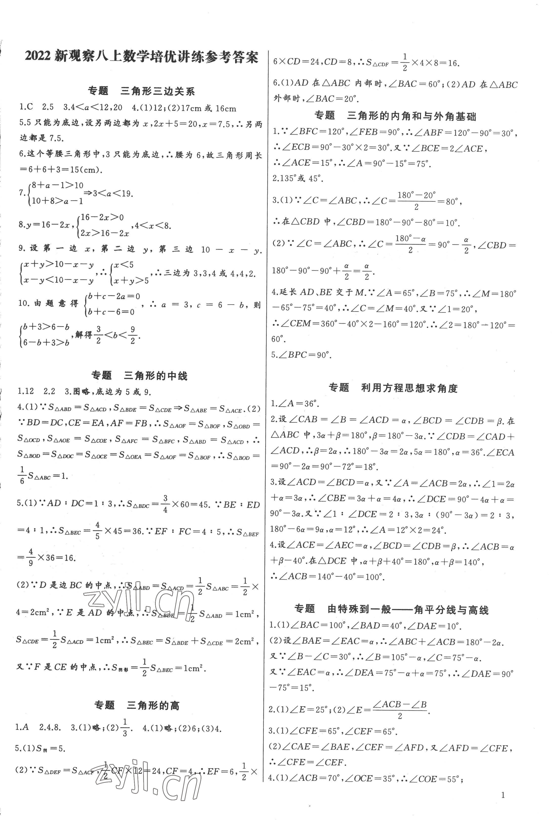 2022年新課堂新觀察培優(yōu)講練八年級數(shù)學(xué)上冊人教版 第1頁