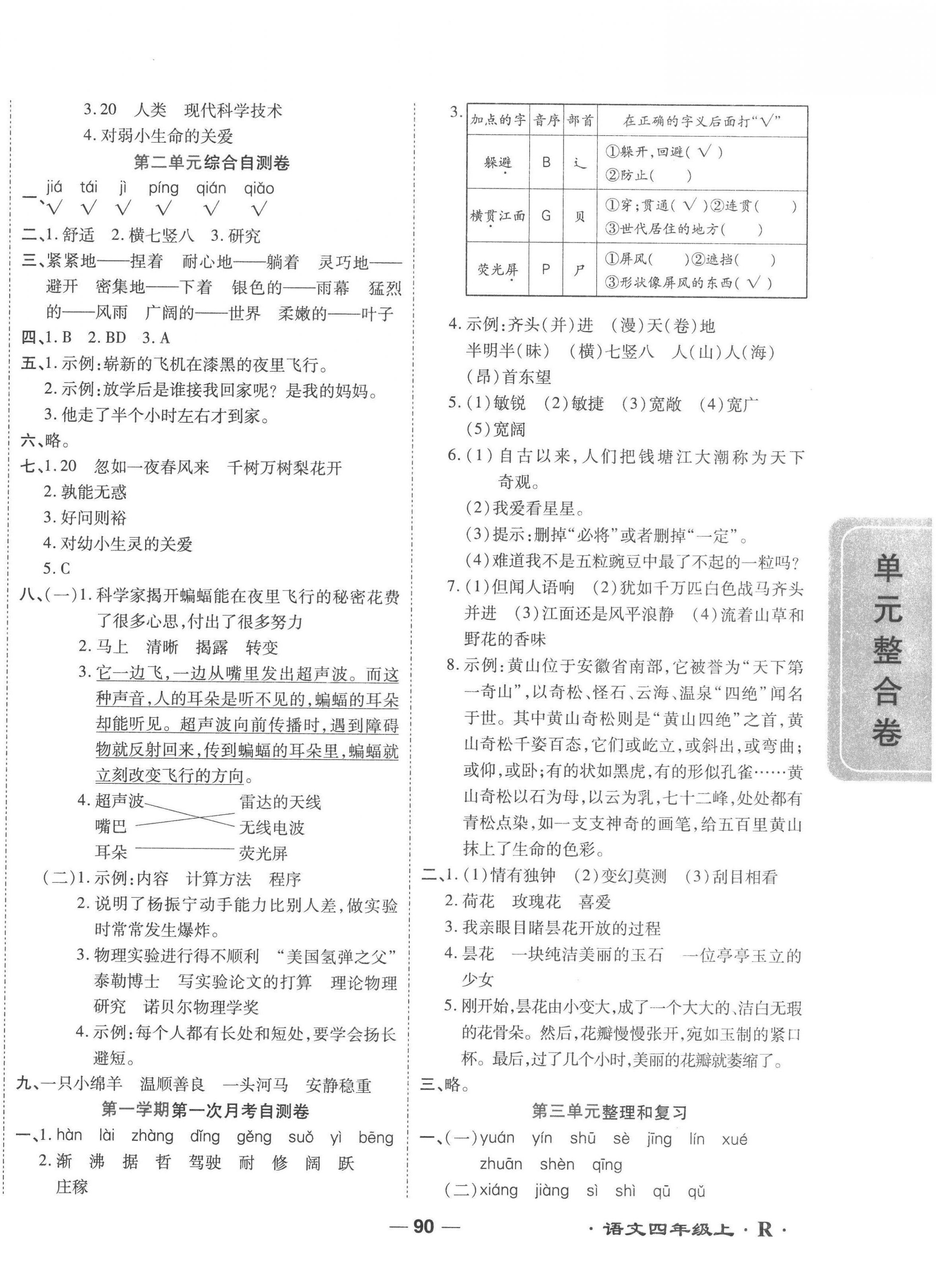 2022年一線調(diào)研單元整合卷四年級(jí)語(yǔ)文上冊(cè)人教版 第2頁(yè)