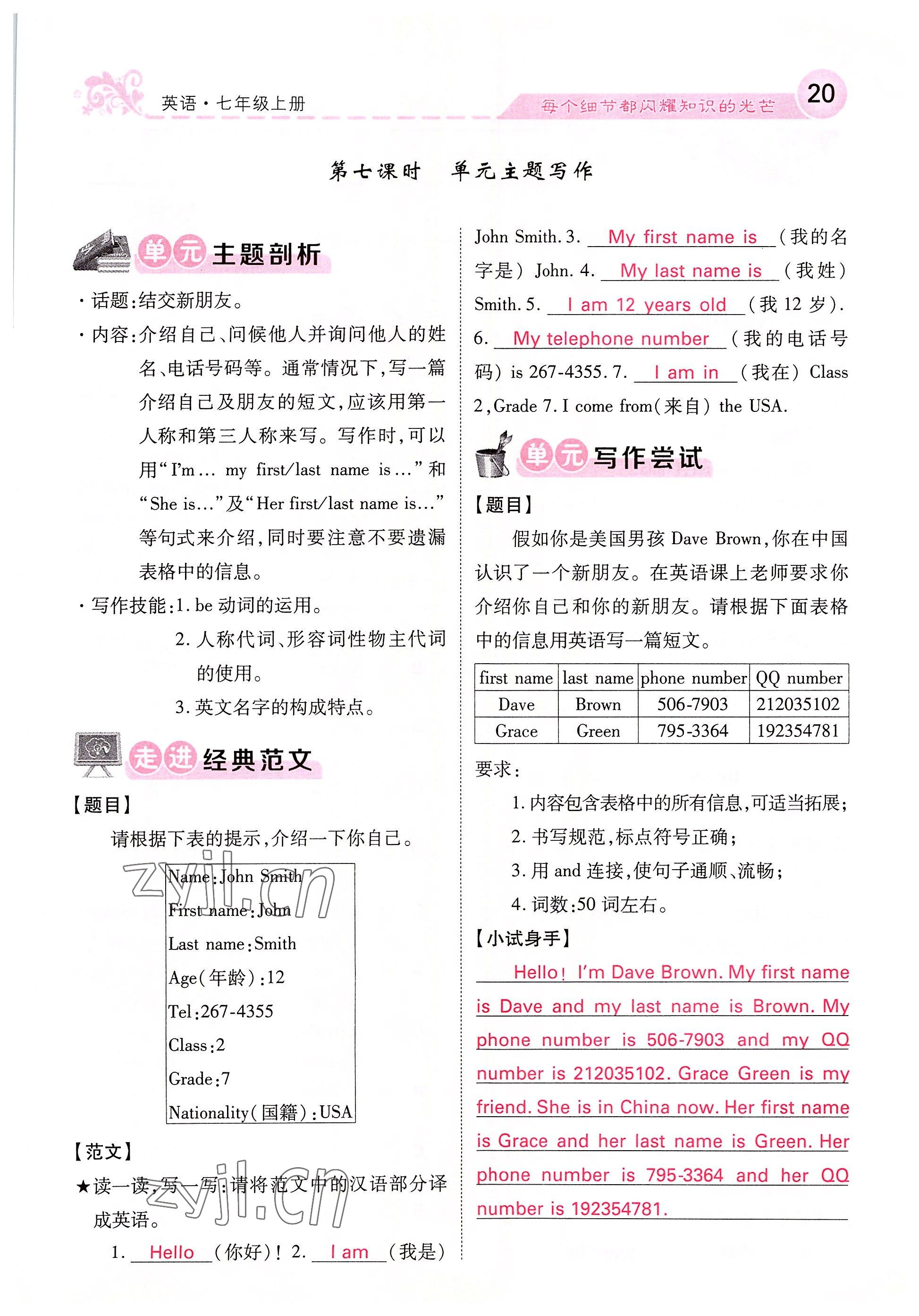 2022年課堂點(diǎn)睛七年級(jí)英語(yǔ)上冊(cè)人教版四川專版 參考答案第55頁(yè)