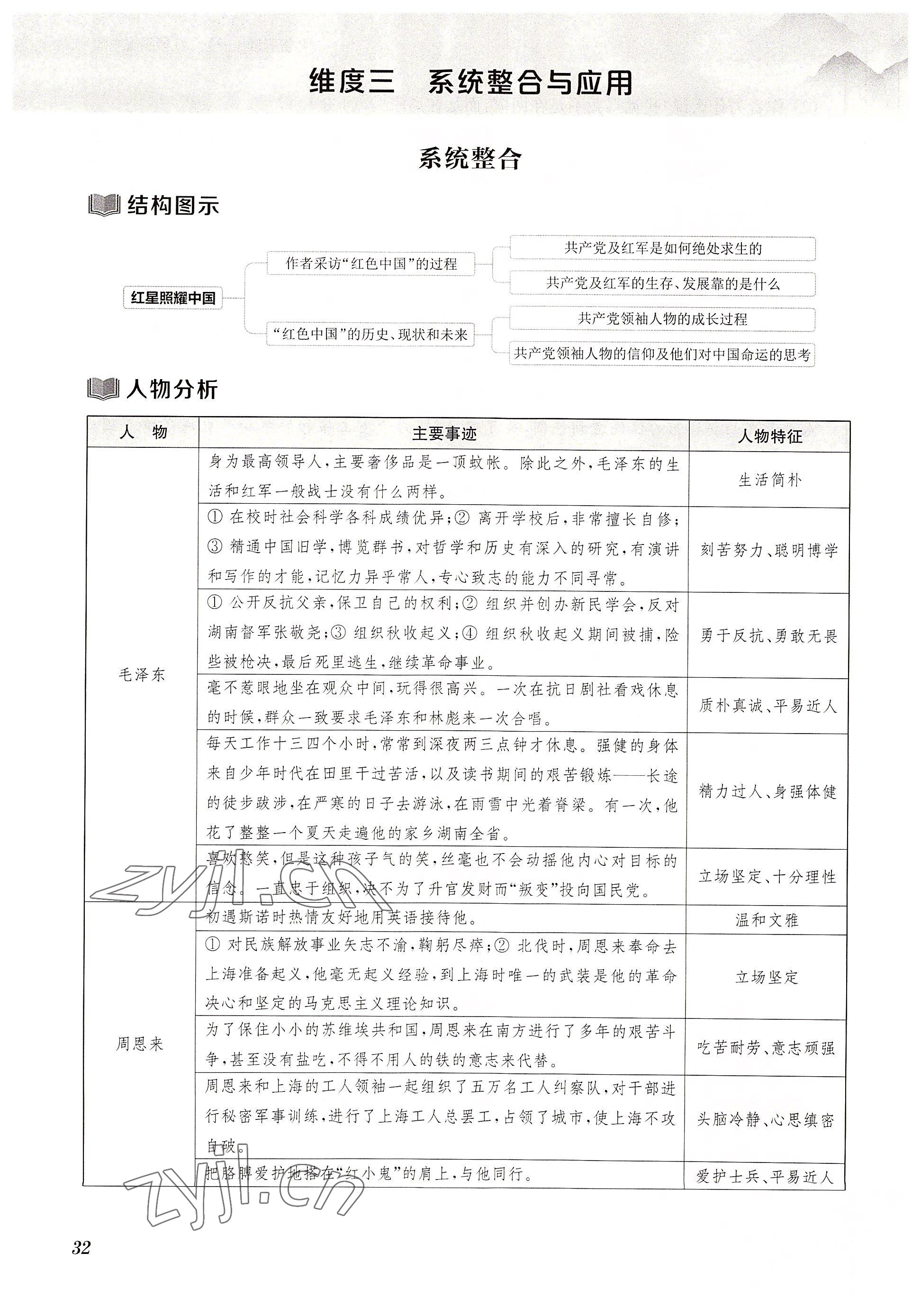 2023年初中名著三維導學八年級語文全一冊人教版 參考答案第32頁