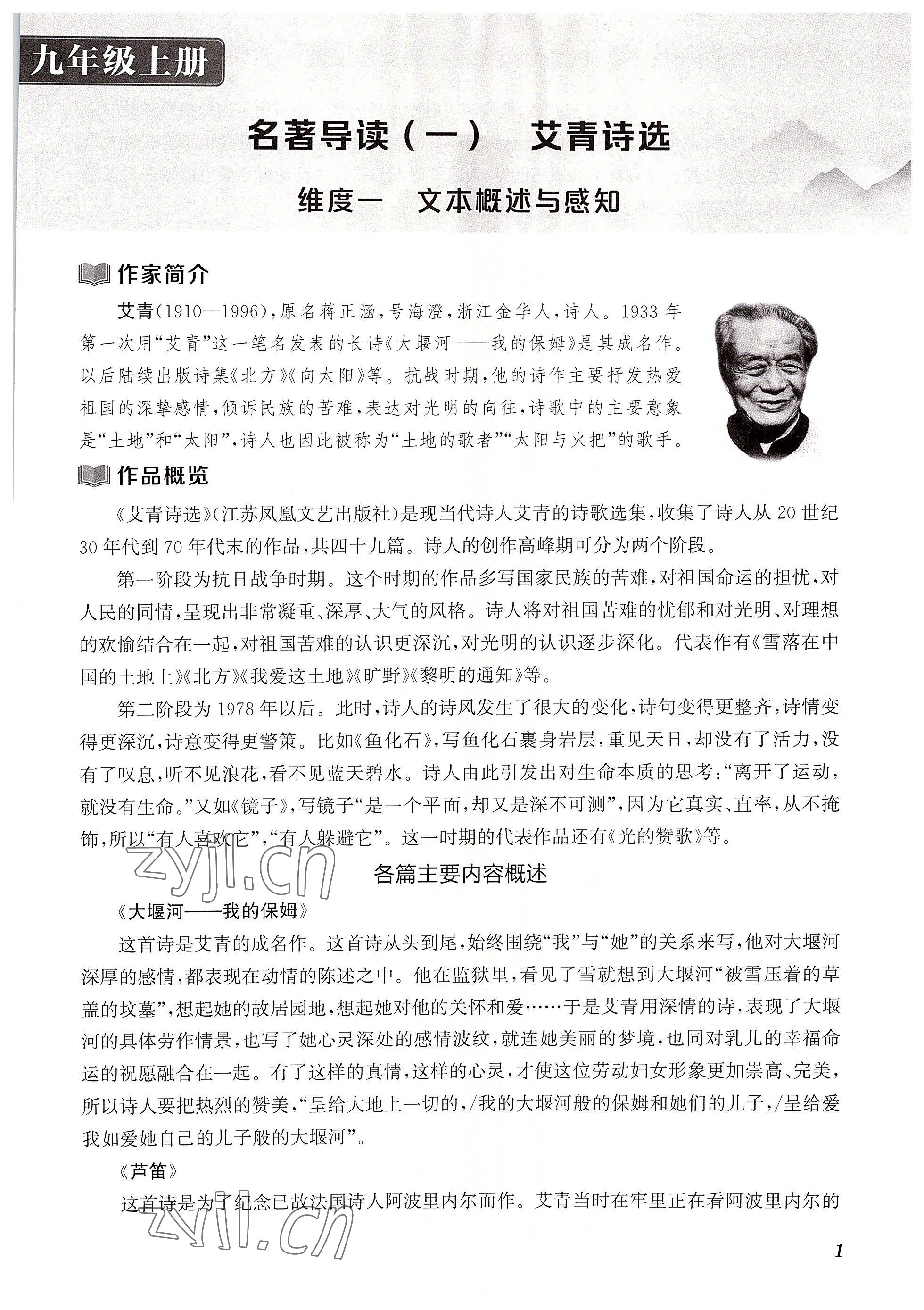 2022年初中名著三維導學九年級語文全一冊人教版 參考答案第1頁