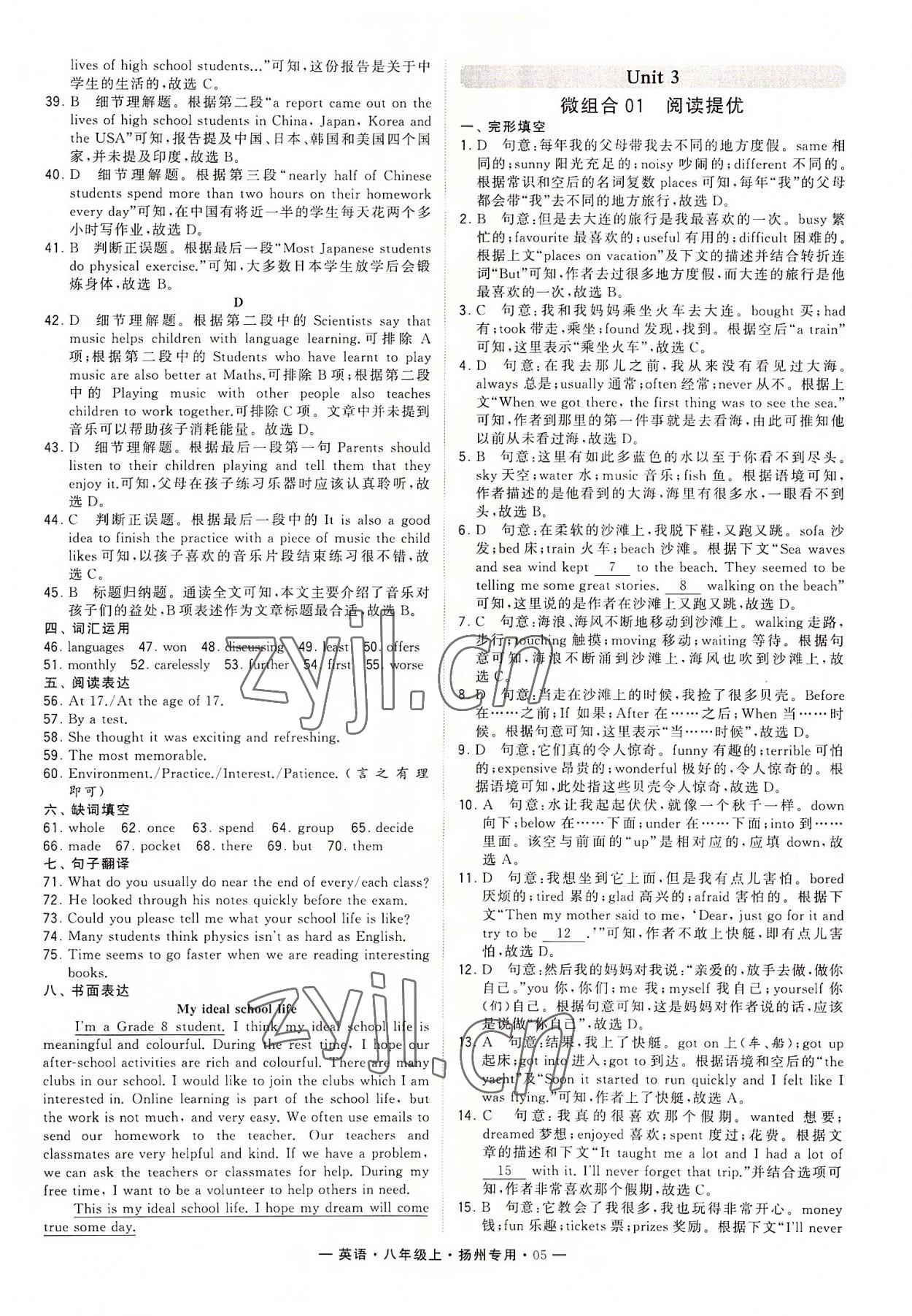 2022年學(xué)霸組合訓(xùn)練八年級英語上冊譯林版揚州專用 第5頁