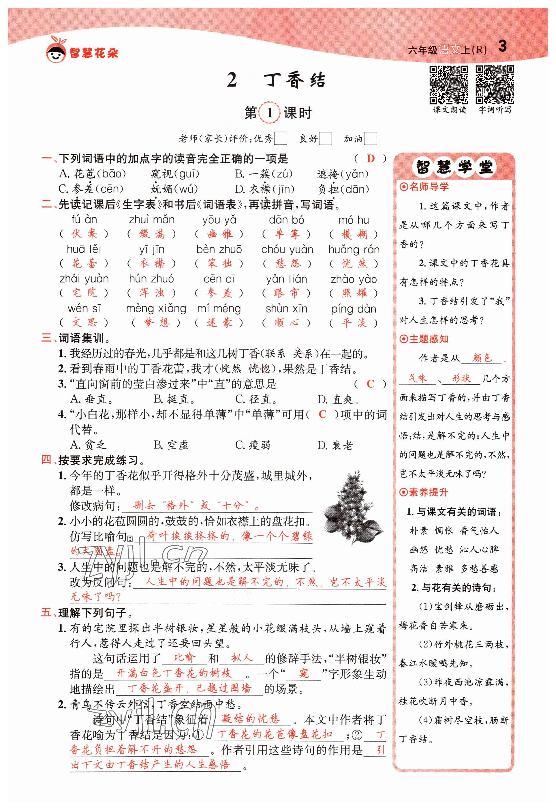 2022年智慧花朵六年級(jí)語(yǔ)文上冊(cè)人教版 第3頁(yè)