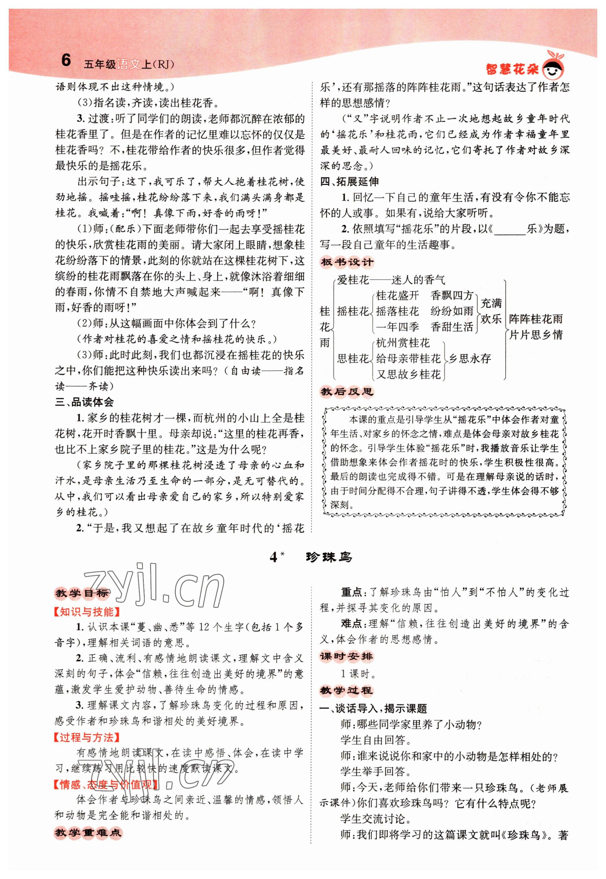 2022年智慧花朵五年級語文上冊人教版 參考答案第6頁