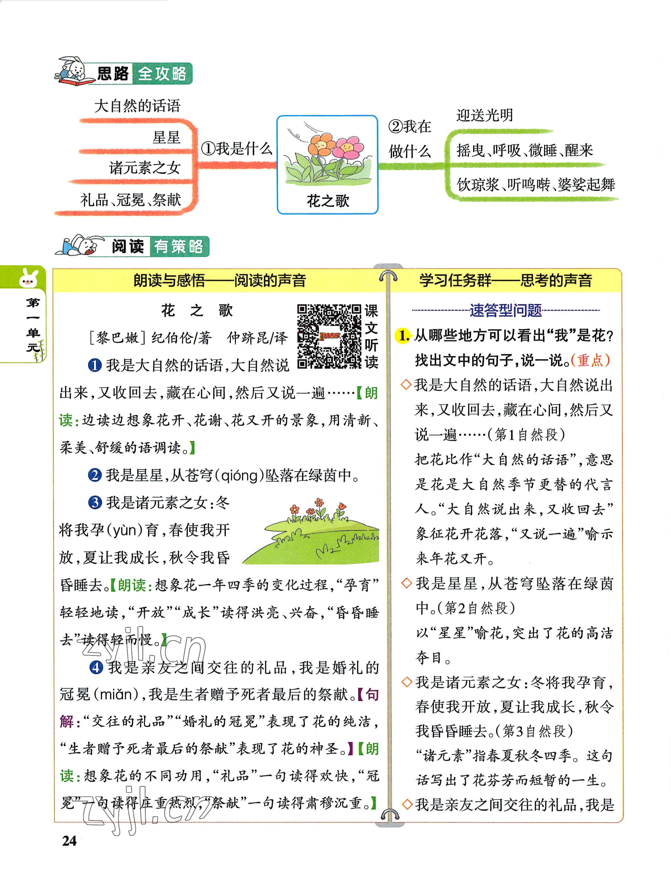 2022年教材課本六年級(jí)語(yǔ)文上冊(cè)人教版 參考答案第24頁(yè)