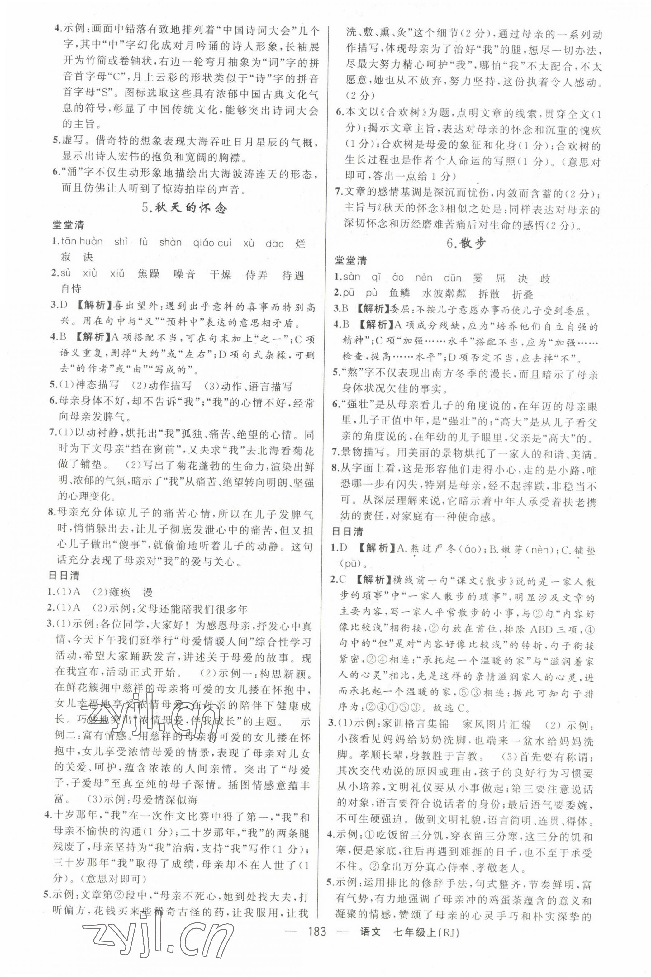 2022年四清導(dǎo)航七年級(jí)語(yǔ)文上冊(cè)人教版河南專版 第3頁(yè)