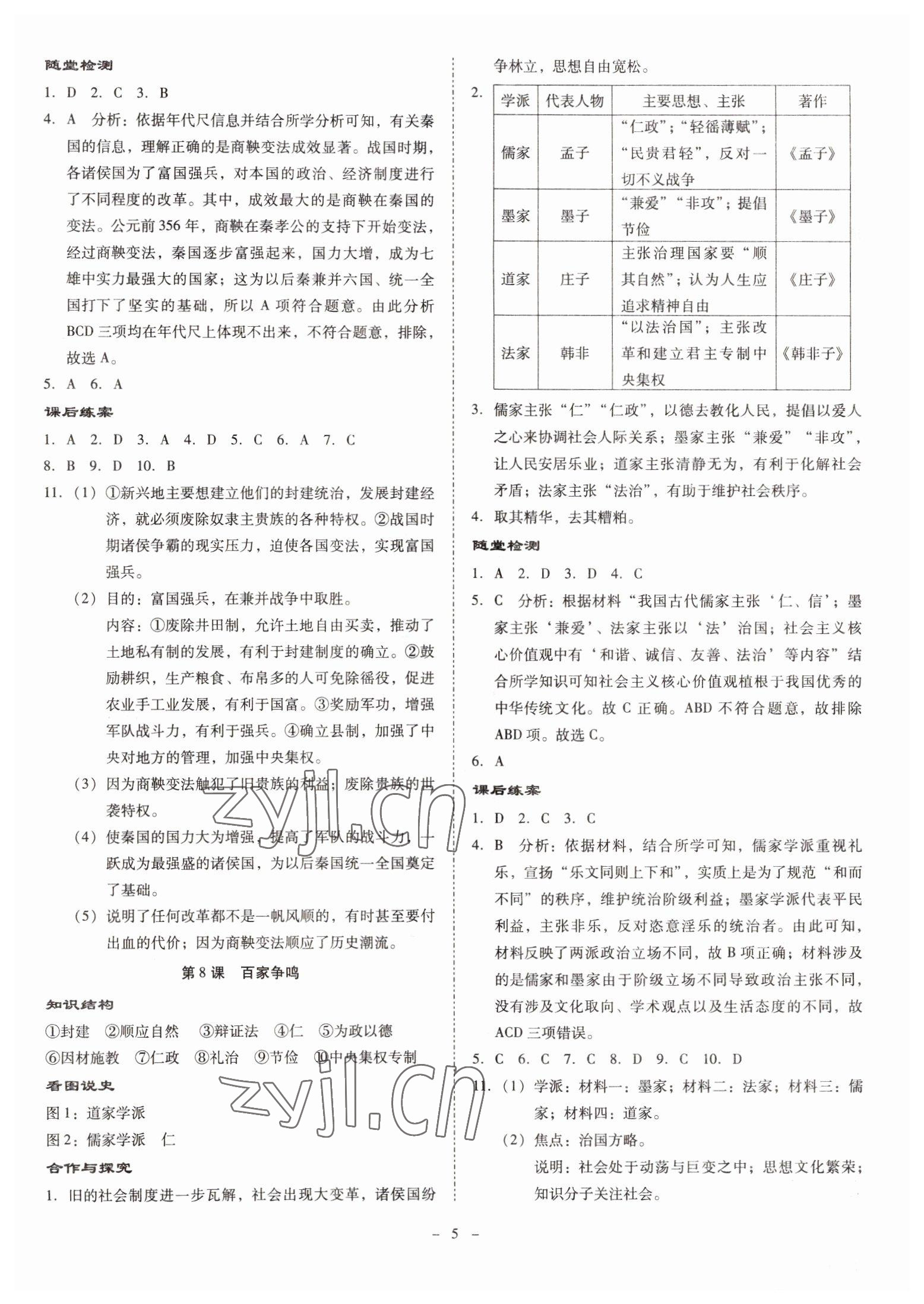 2022年金牌導學案七年級歷史上冊人教版 參考答案第4頁