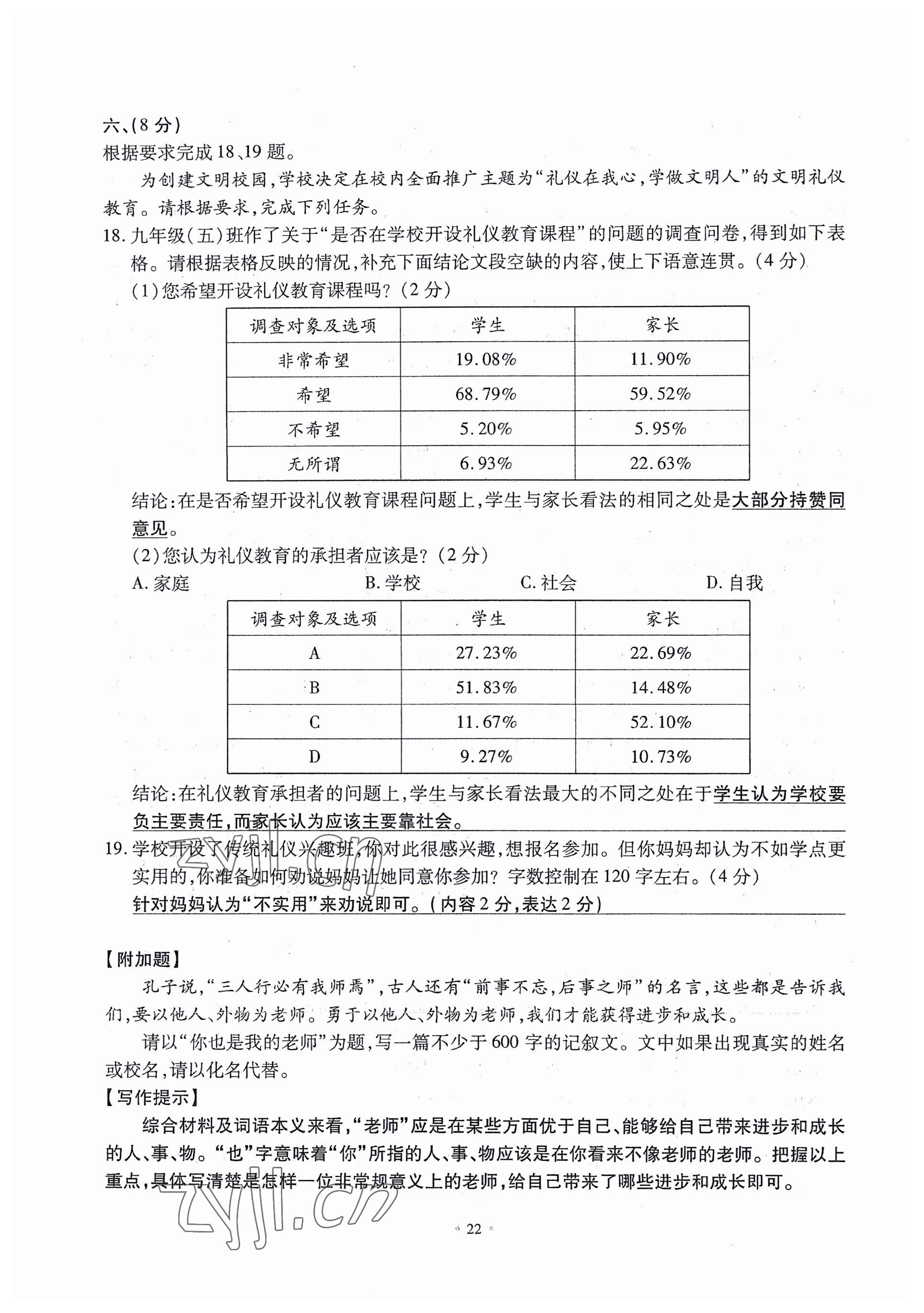 2022年名校導練八年級語文上冊人教版 參考答案第65頁