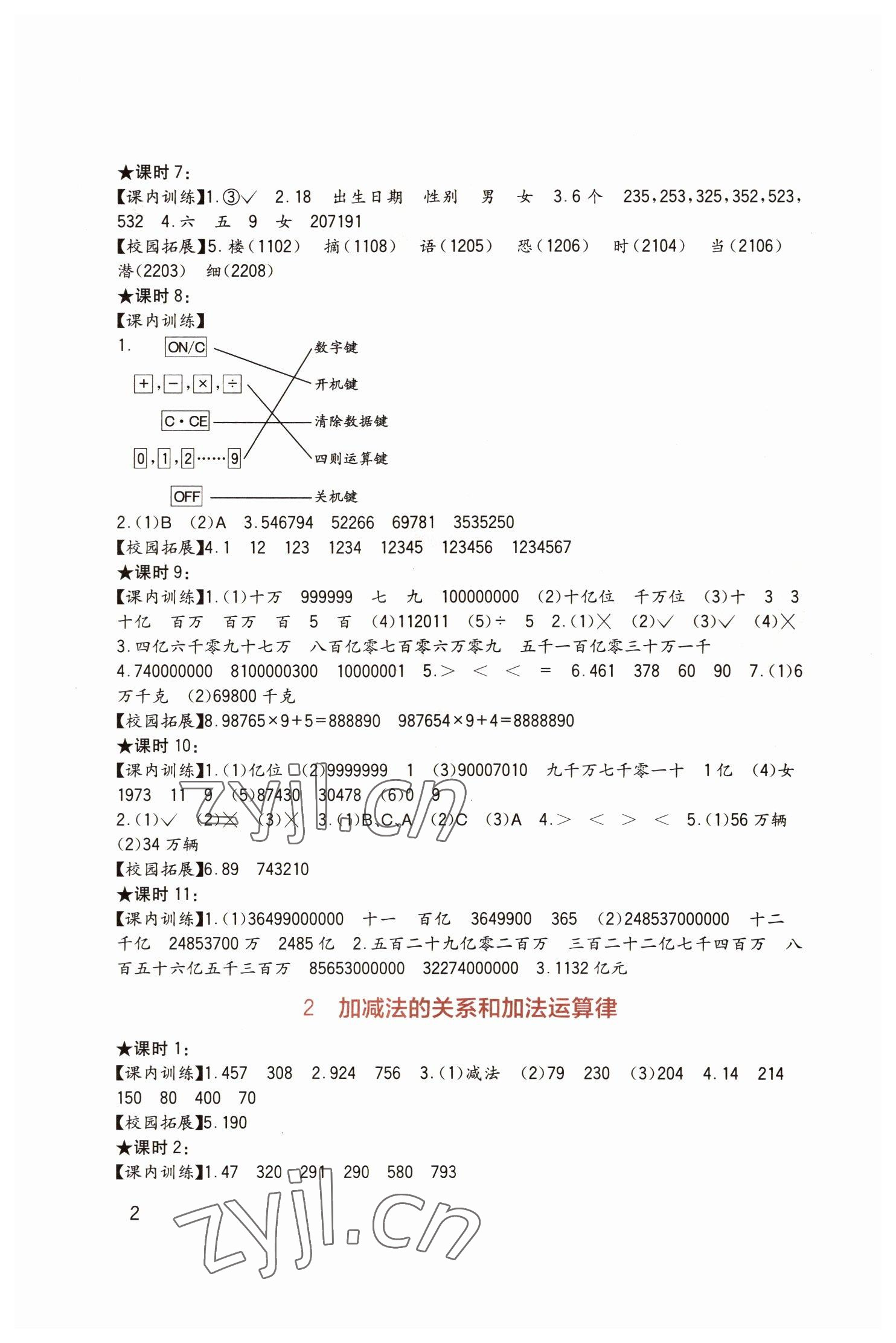 2022年学习实践园地四年级数学上册西师大版 第2页