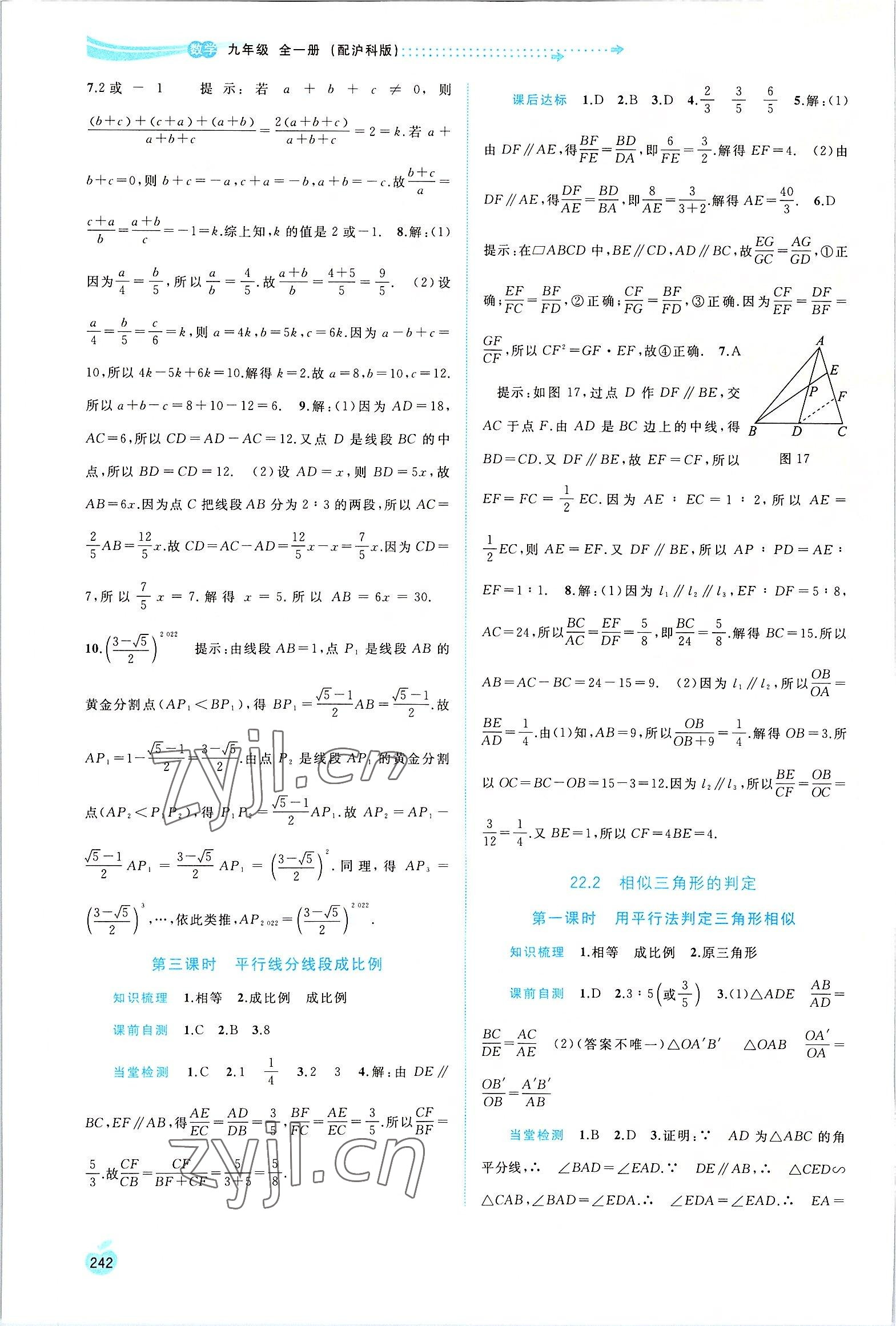 2022年新課程學習與測評同步學習九年級數(shù)學全一冊滬科版 第10頁