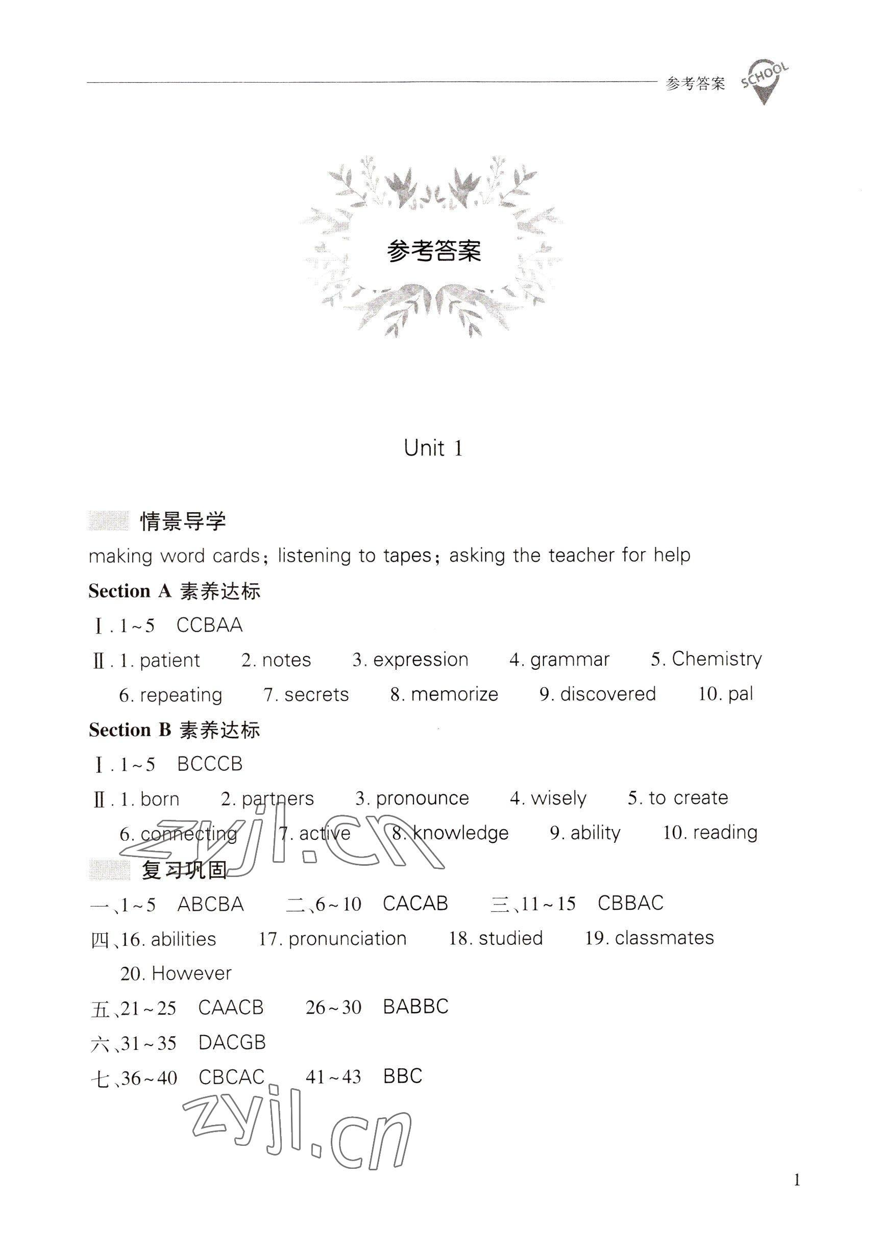 2022年新课程问题解决导学方案九年级英语全一册人教版 第1页