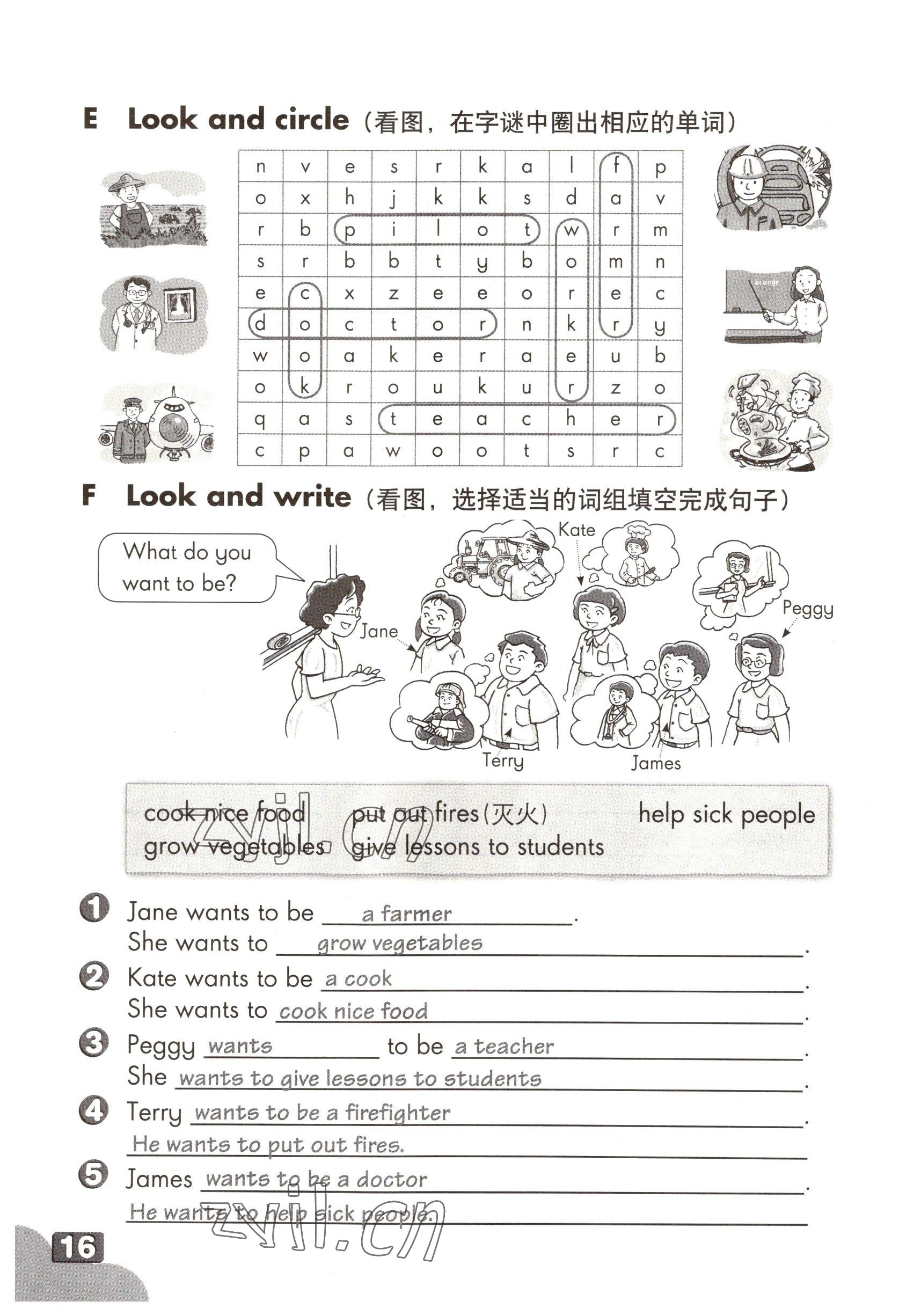 2022年練習(xí)部分五年級英語第一學(xué)期滬教版54制 參考答案第15頁