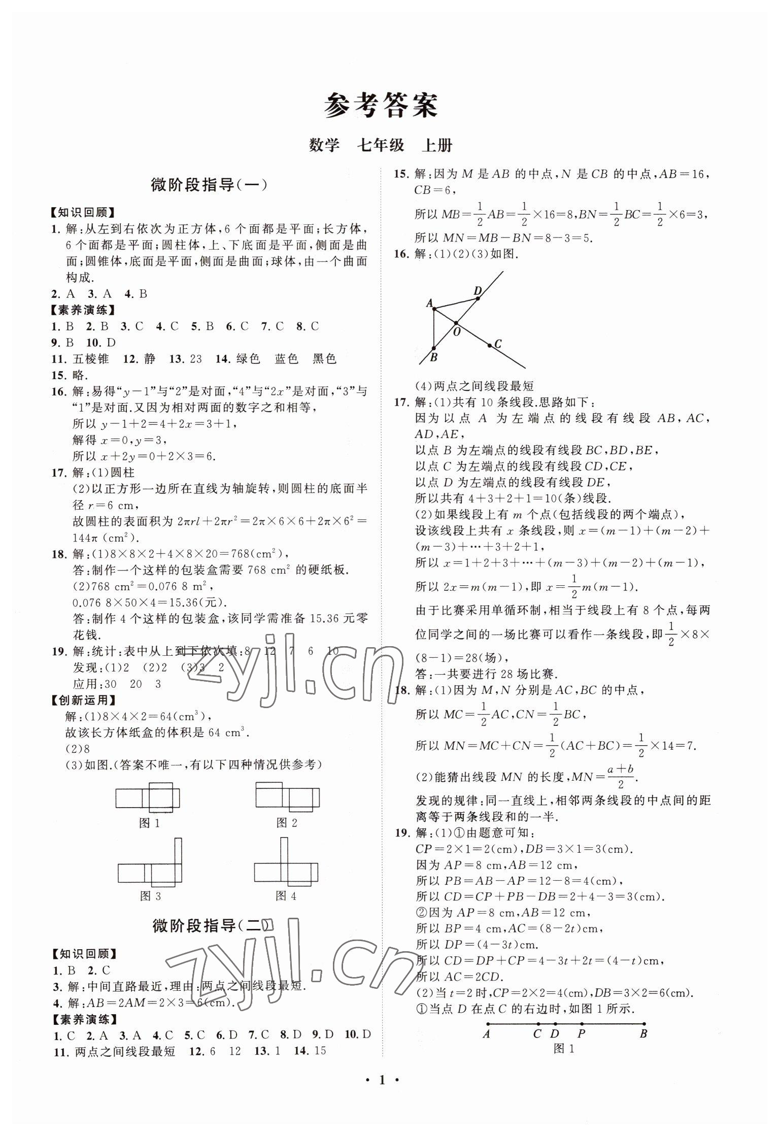 2022年同步練習(xí)冊(cè)分層卷七年級(jí)數(shù)學(xué)上冊(cè)青島版 第1頁