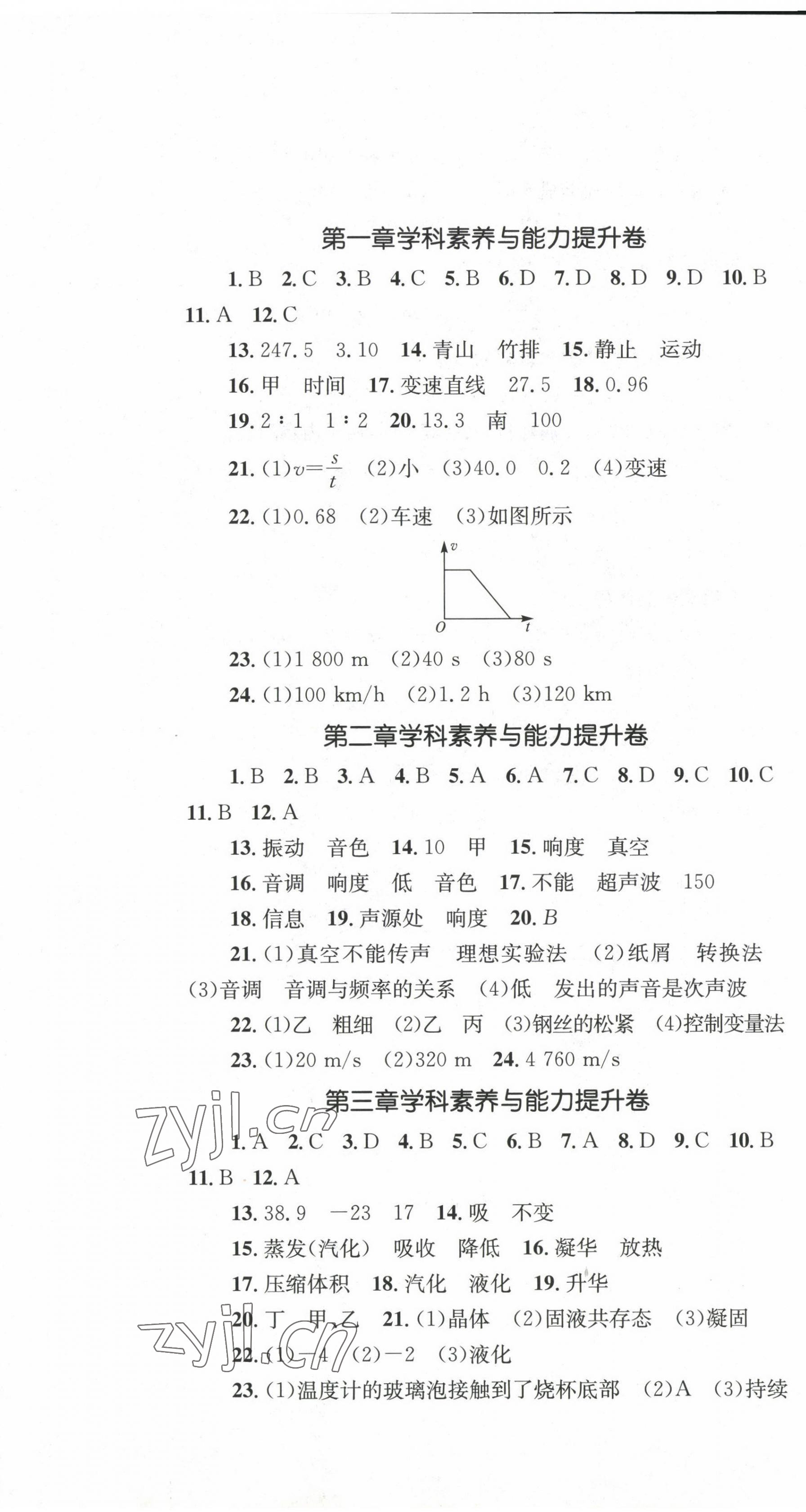 2022年學(xué)科素養(yǎng)與能力提升八年級物理上冊人教版 第1頁