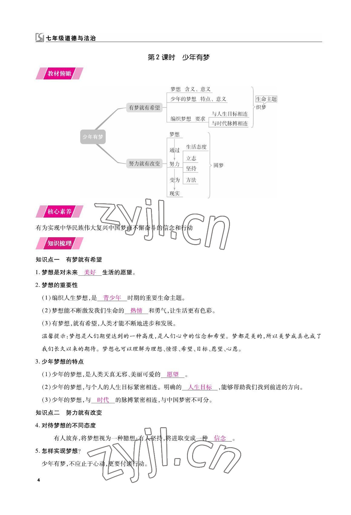 2022年我的作業(yè)七年級道德與法治上冊人教版 參考答案第11頁