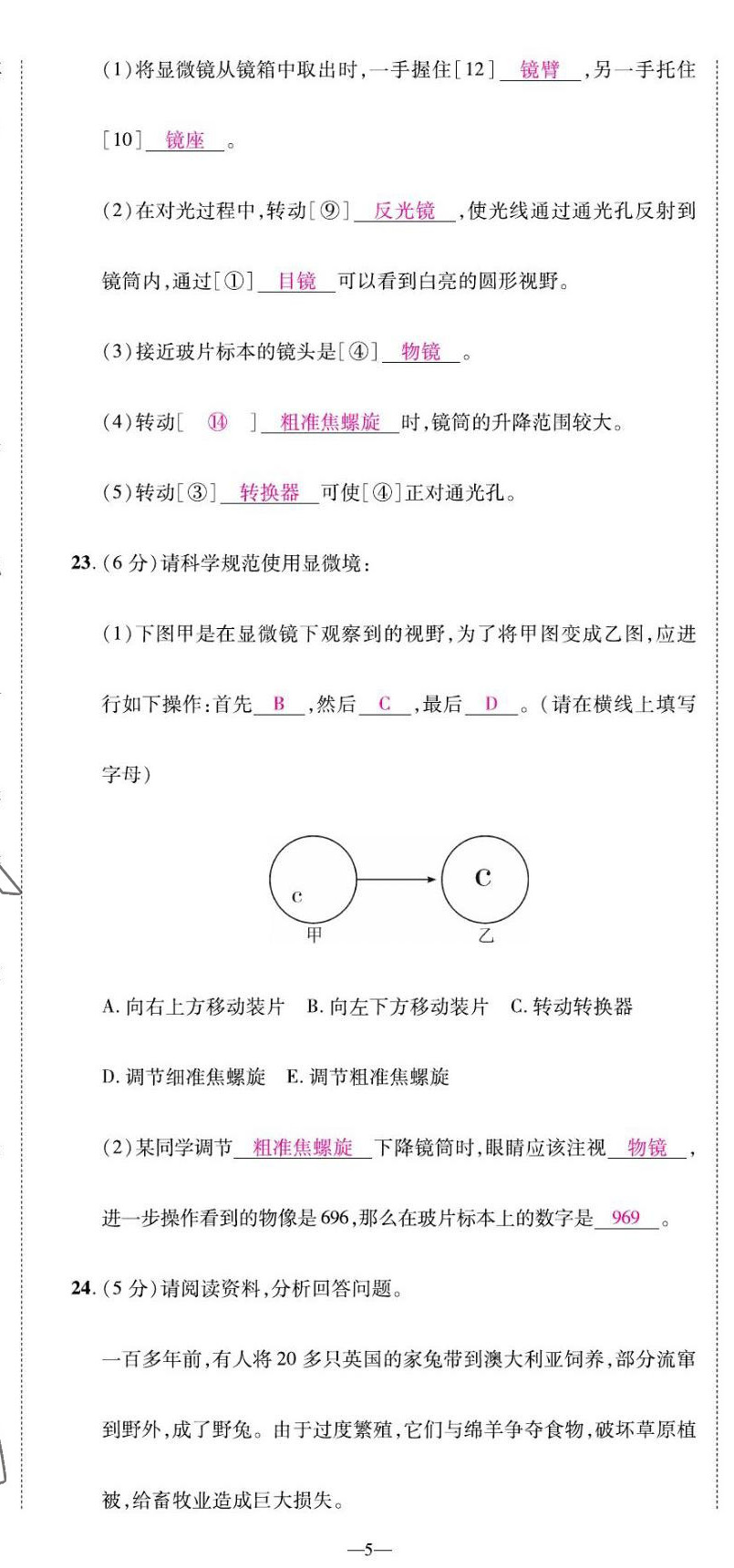 2022年我的作業(yè)七年級生物上冊蘇教版 第5頁