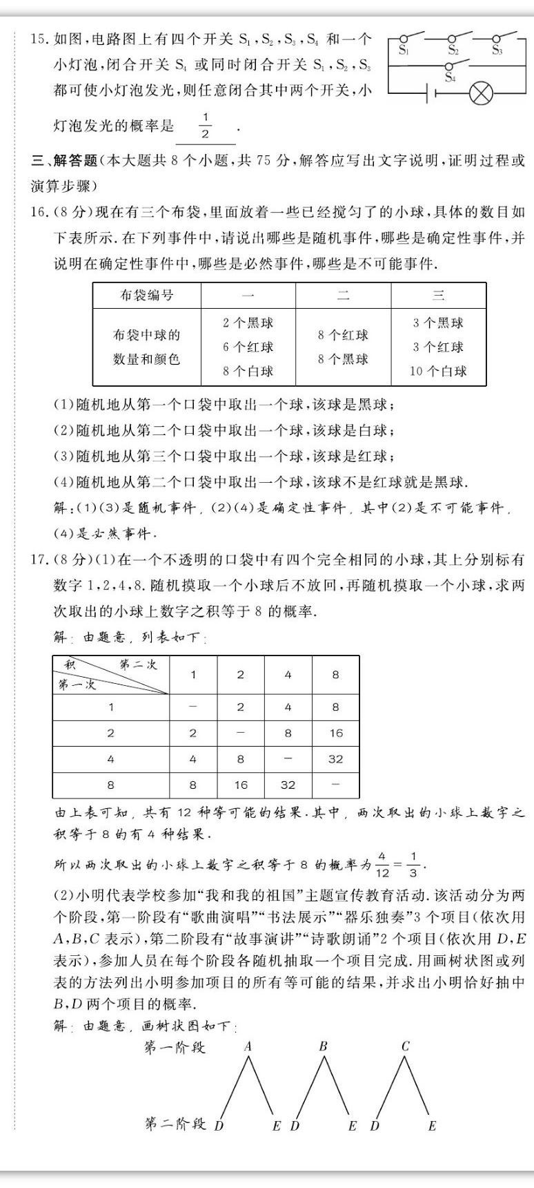 2022年我的作業(yè)九年級數(shù)學(xué)上冊北師大版 第15頁