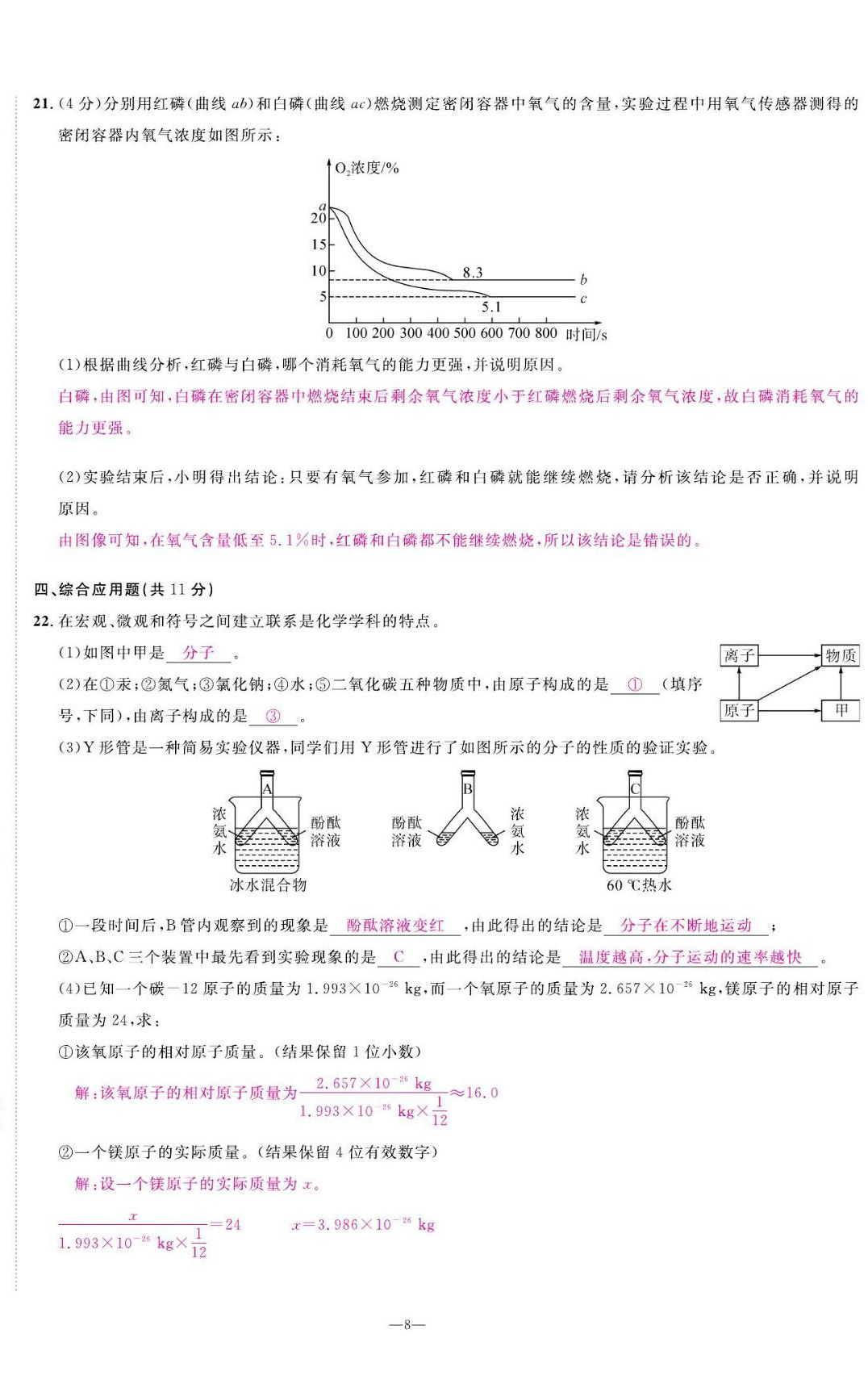 2022年我的作業(yè)九年級(jí)化學(xué)上冊(cè)科粵版 第8頁(yè)