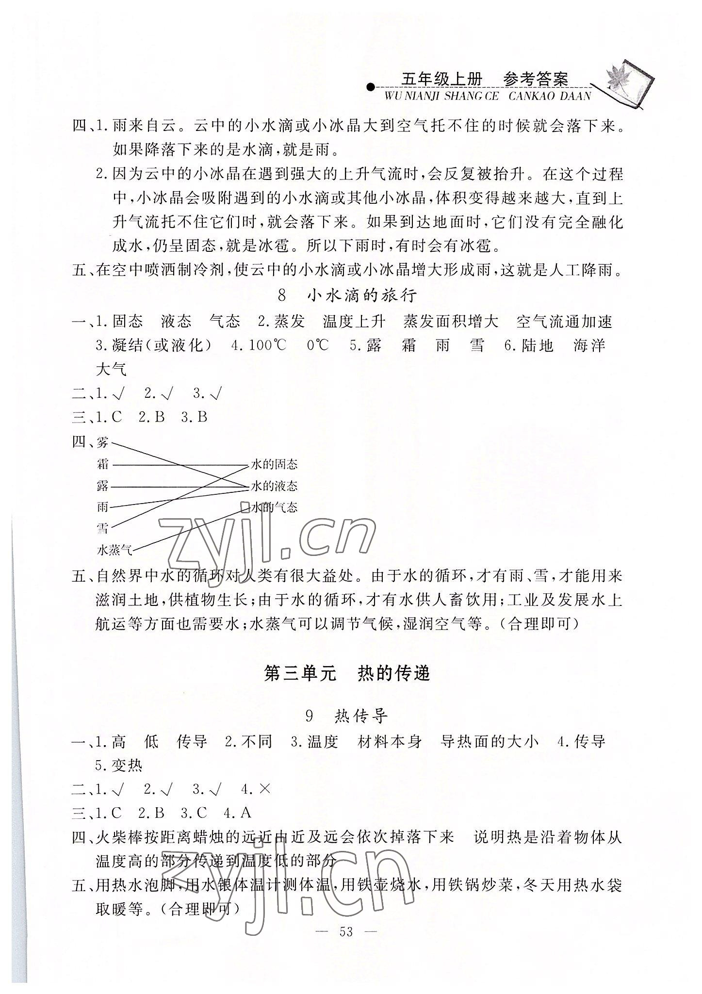 2022年同步練習(xí)冊(cè)山東科學(xué)技術(shù)出版社五年級(jí)科學(xué)上冊(cè)青島版 第3頁(yè)