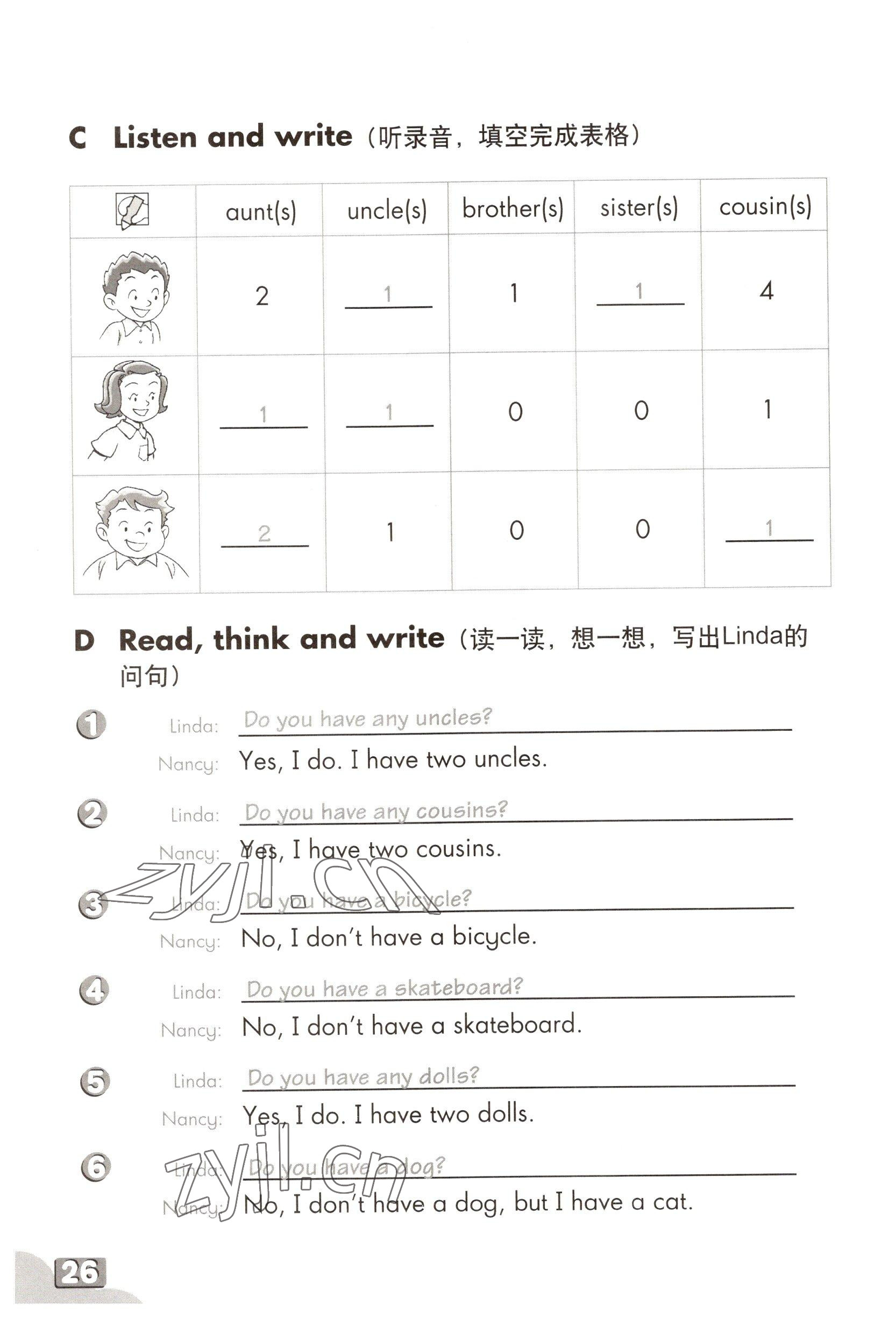 2022年練習(xí)部分四年級英語第一學(xué)期滬教版54制 參考答案第25頁