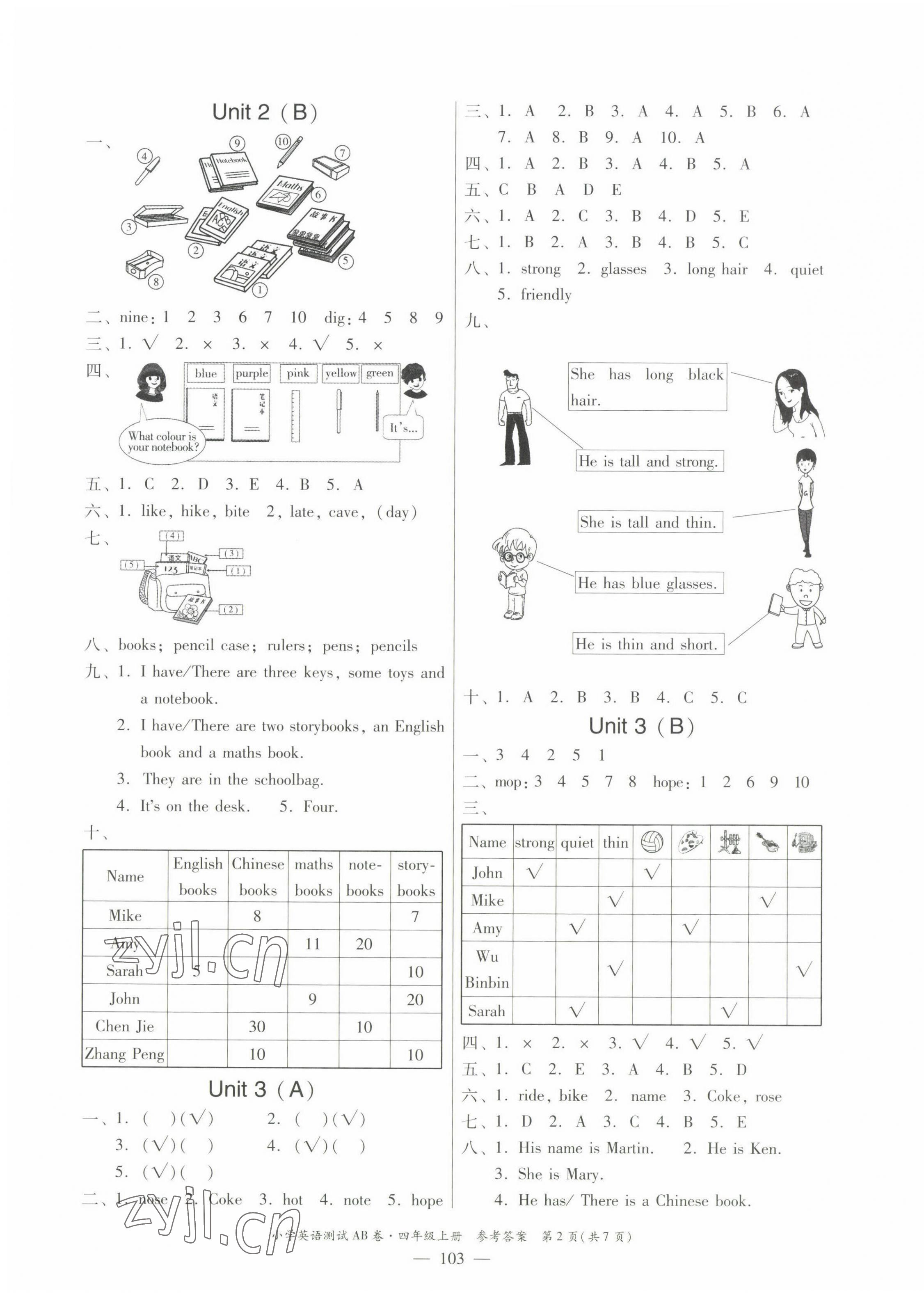 2022年小學(xué)英語測試AB卷四年級上冊人教版佛山專版 第2頁