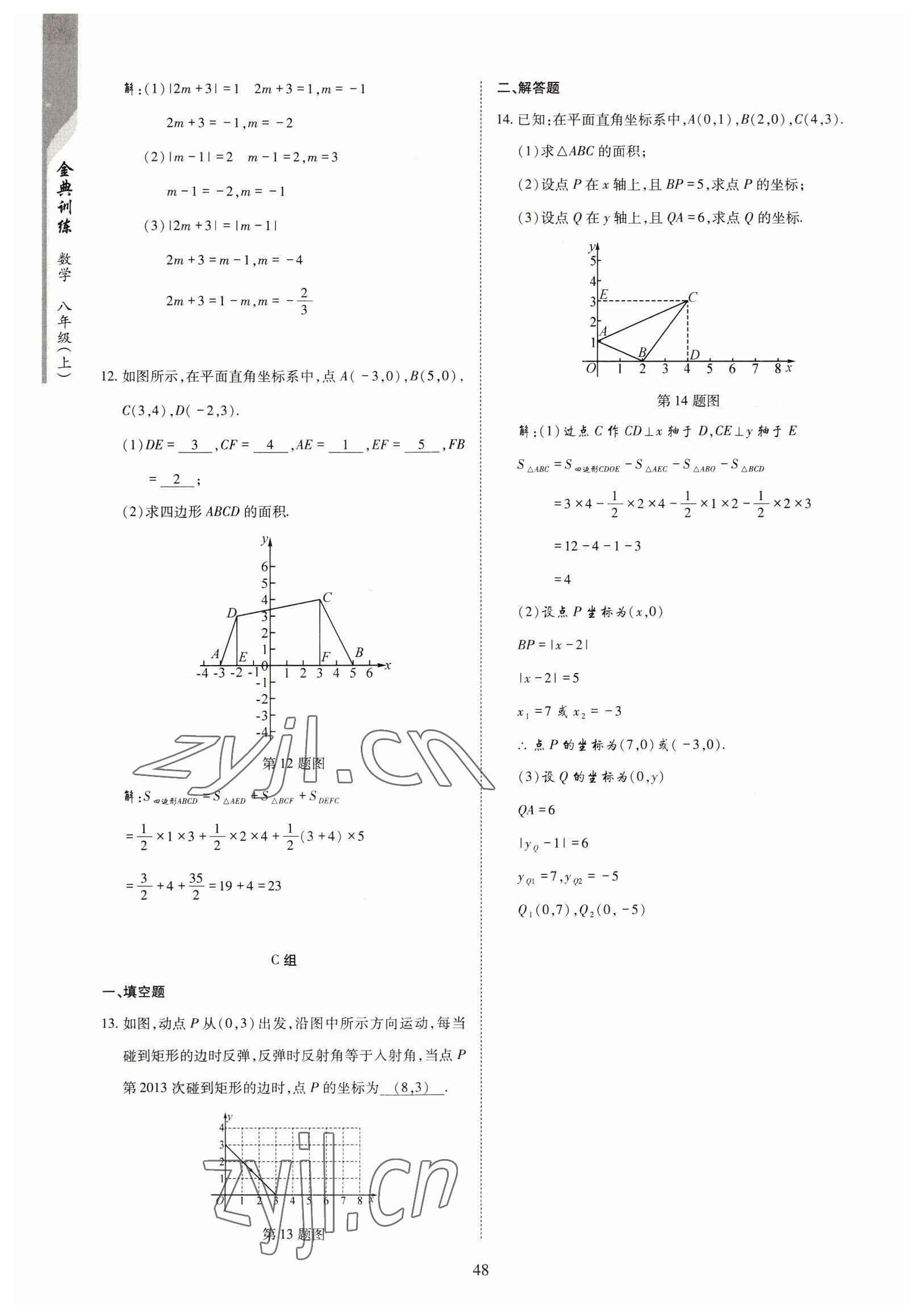 2022年金典訓練八年級數(shù)學上冊北師大版 參考答案第43頁