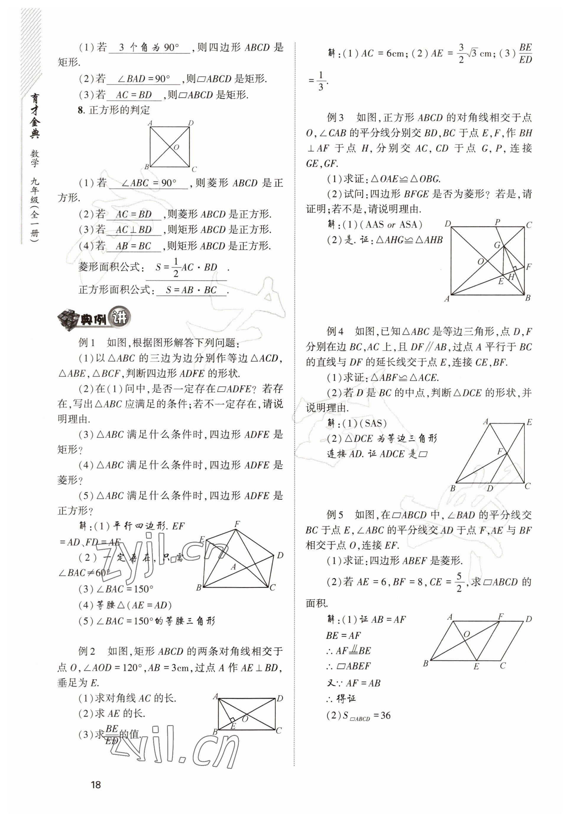 2022年育才金典九年級數(shù)學(xué)全一冊北師大版 參考答案第18頁