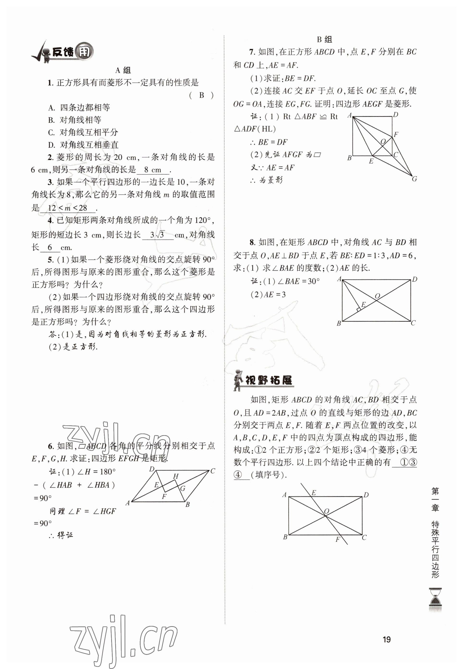 2022年育才金典九年級(jí)數(shù)學(xué)全一冊(cè)北師大版 參考答案第19頁