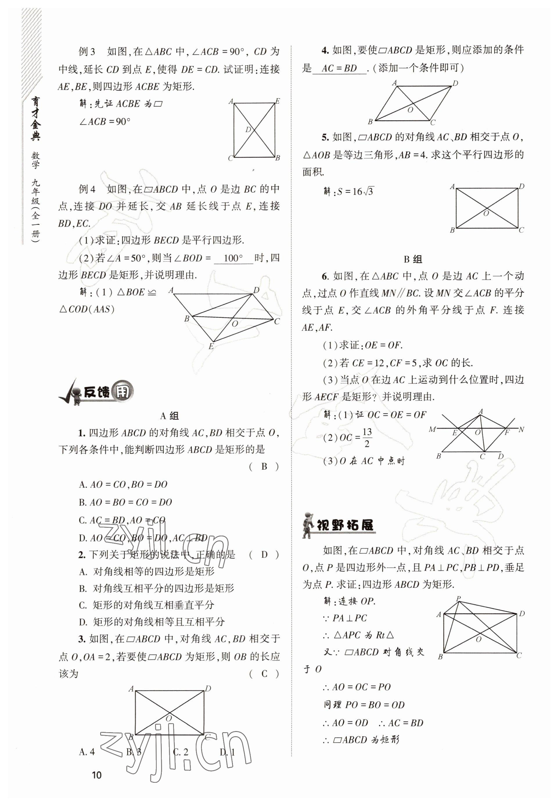 2022年育才金典九年級(jí)數(shù)學(xué)全一冊(cè)北師大版 參考答案第10頁(yè)