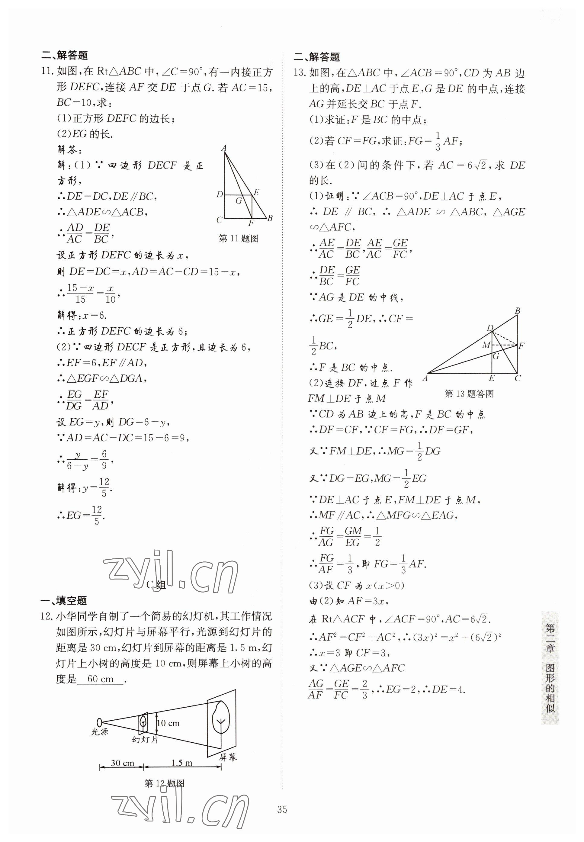 2022年金典训练九年级数学全一册北师大版 参考答案第30页