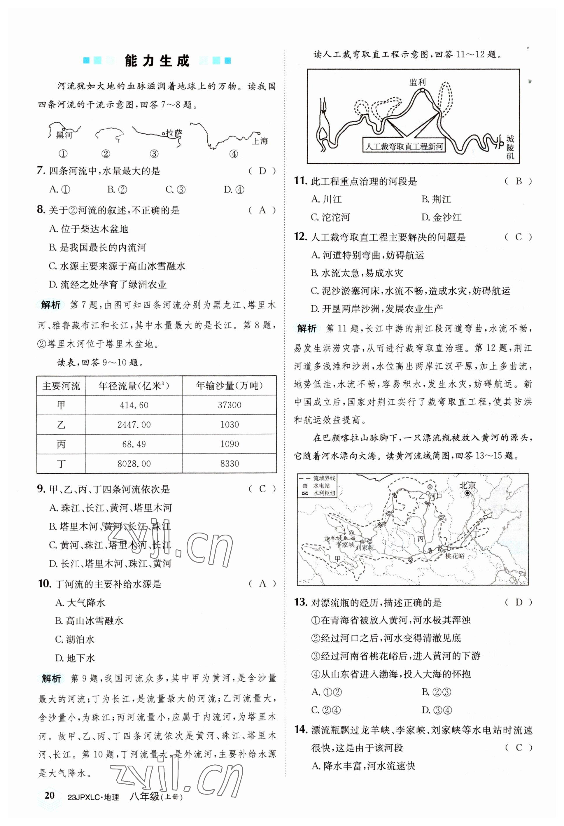 2022年金牌學(xué)練測八年級地理上冊人教版 參考答案第20頁