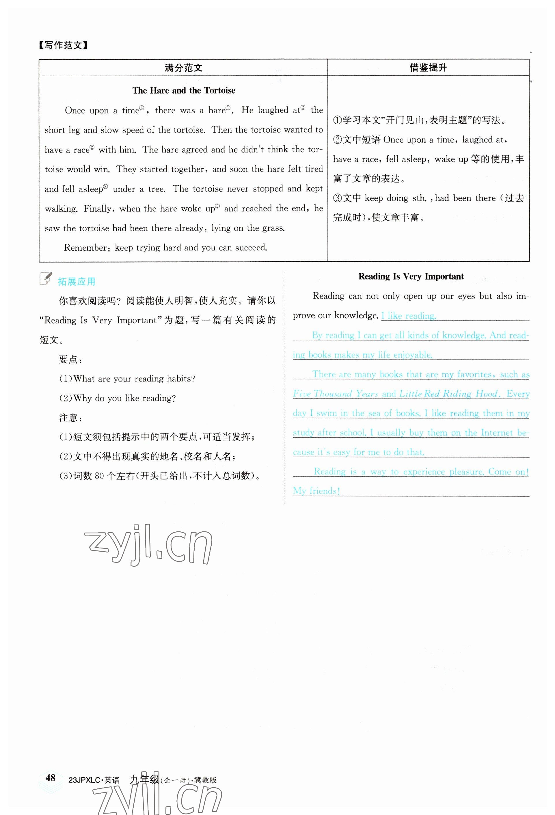 2022年金牌學練測九年級英語全一冊冀教版 參考答案第48頁