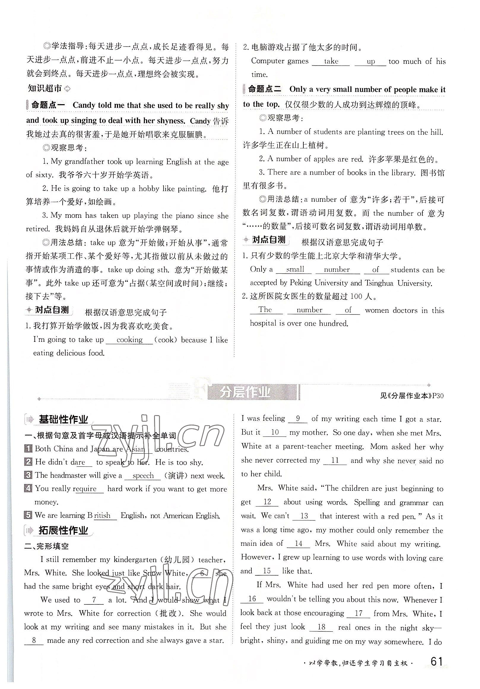 2022年金太陽導(dǎo)學(xué)案九年級英語全一冊人教版 參考答案第61頁