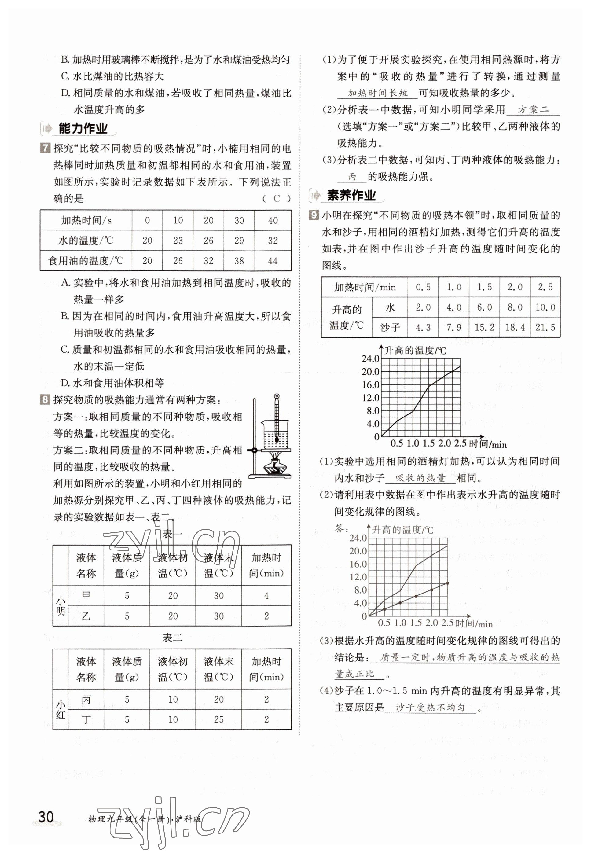 2022年金太陽導(dǎo)學(xué)案九年級物理全一冊滬科版 參考答案第30頁