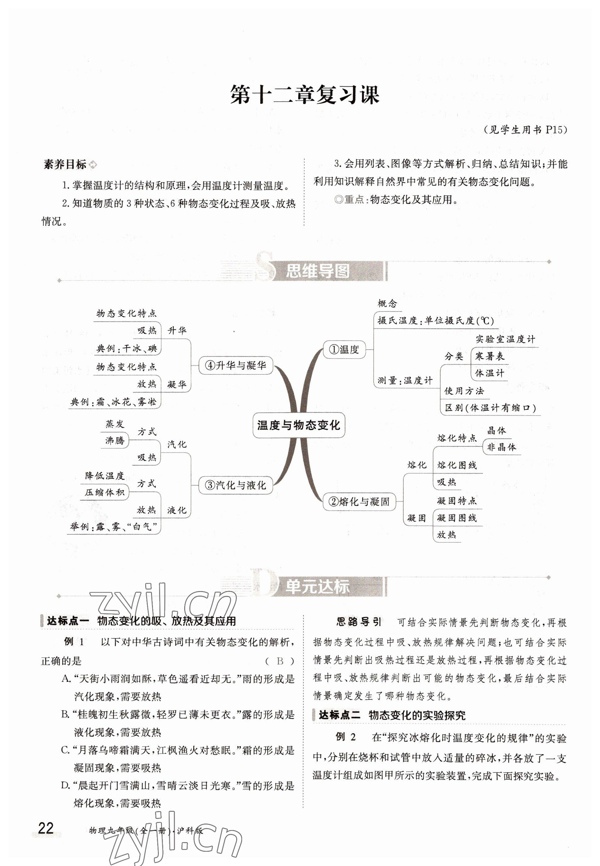 2022年金太陽導(dǎo)學(xué)案九年級物理全一冊滬科版 參考答案第22頁