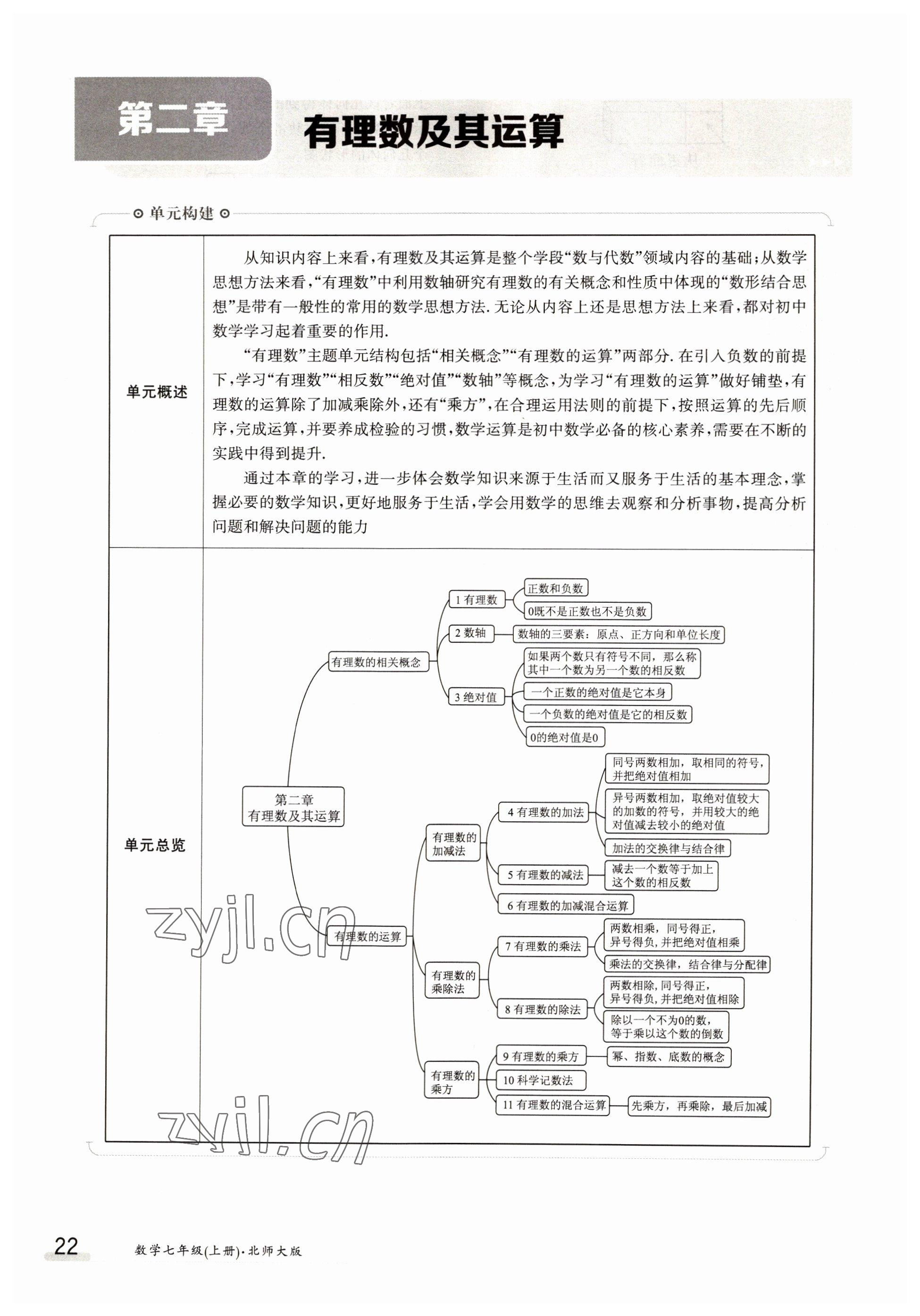 2022年金太阳导学案七年级数学上册北师大版 第22页