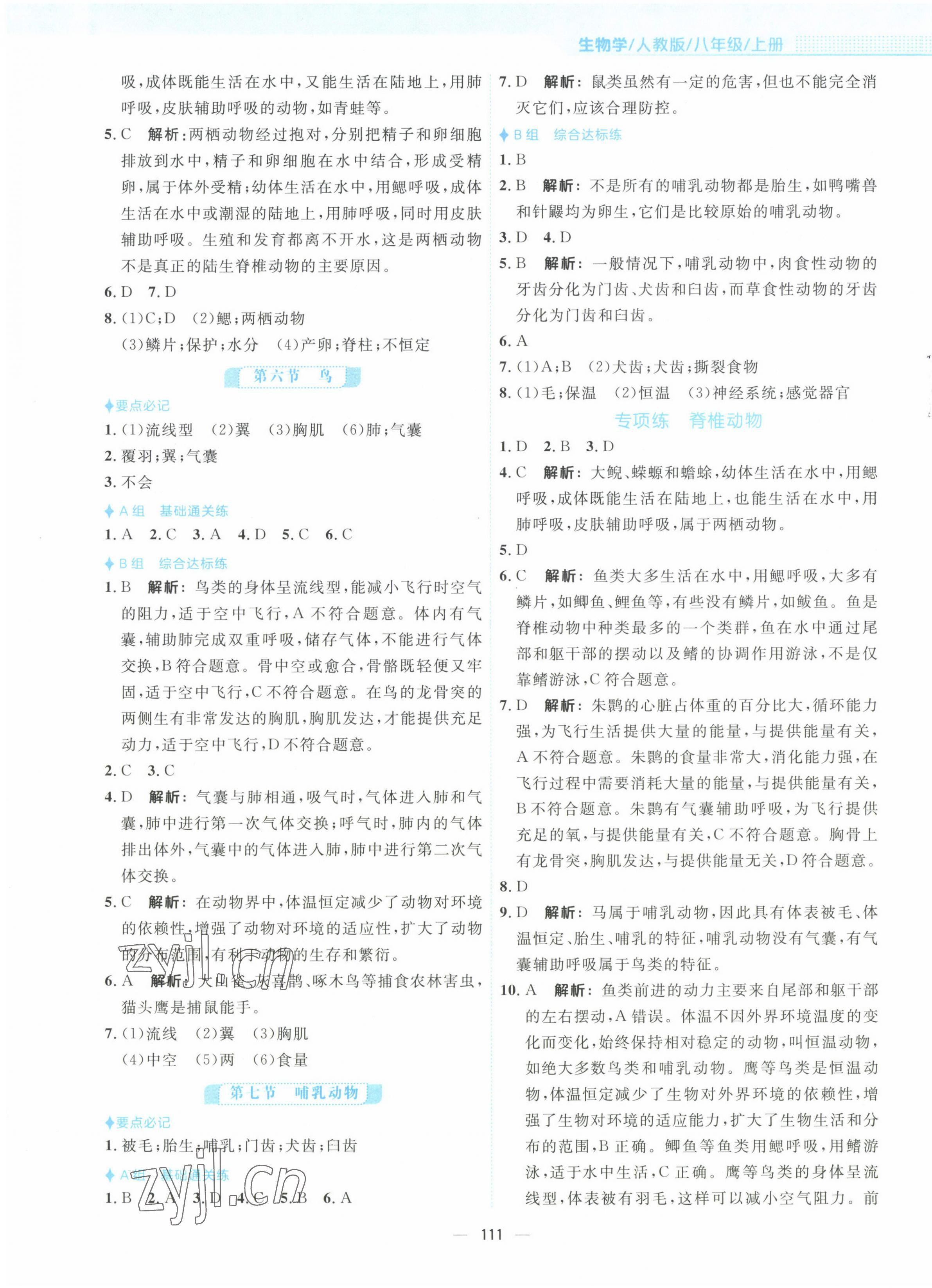 2022年新編基礎(chǔ)訓(xùn)練八年級(jí)生物上冊(cè)人教版 第3頁(yè)