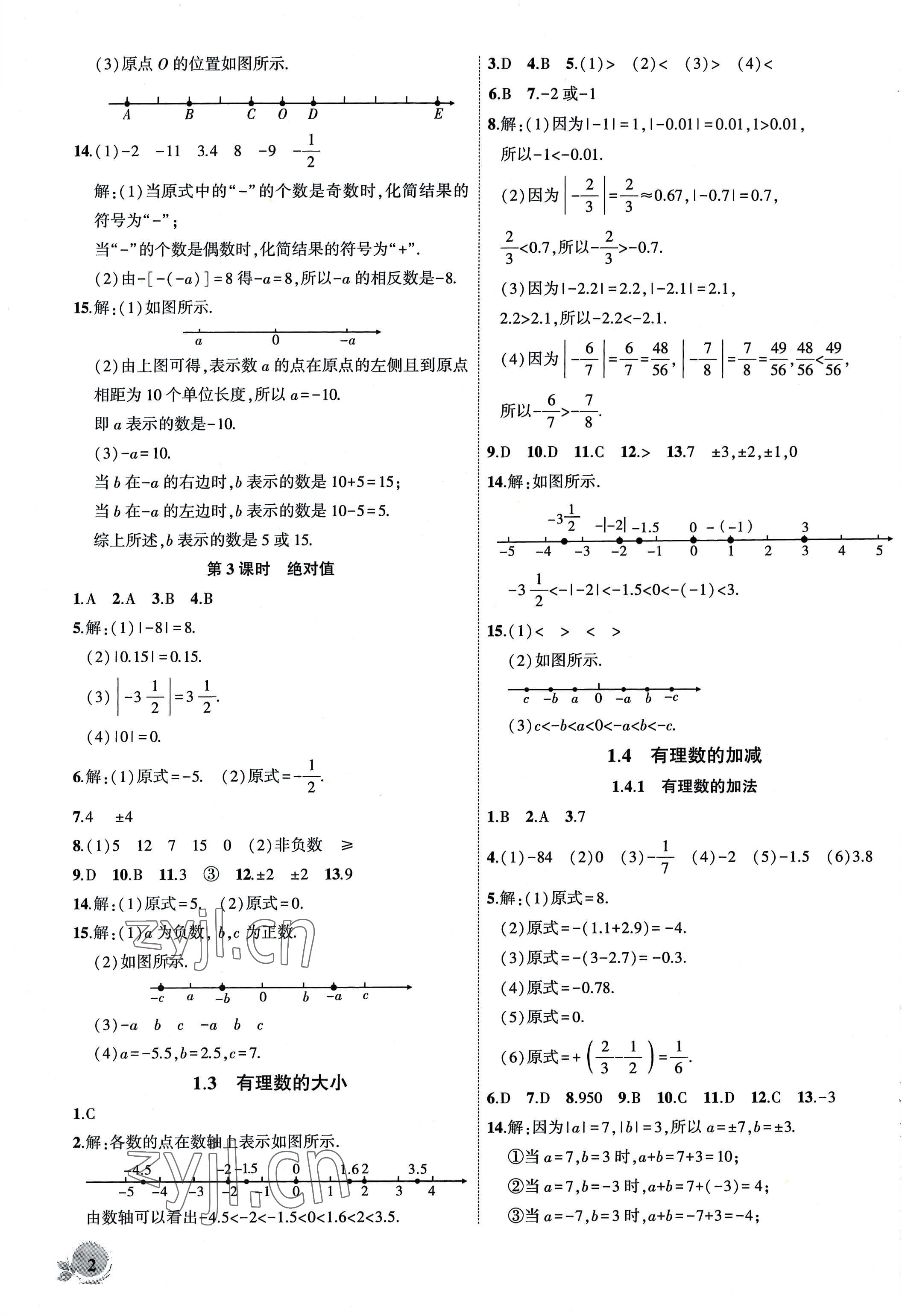 2022年創(chuàng)新課堂創(chuàng)新作業(yè)本七年級(jí)數(shù)學(xué)上冊(cè)滬科版 第2頁