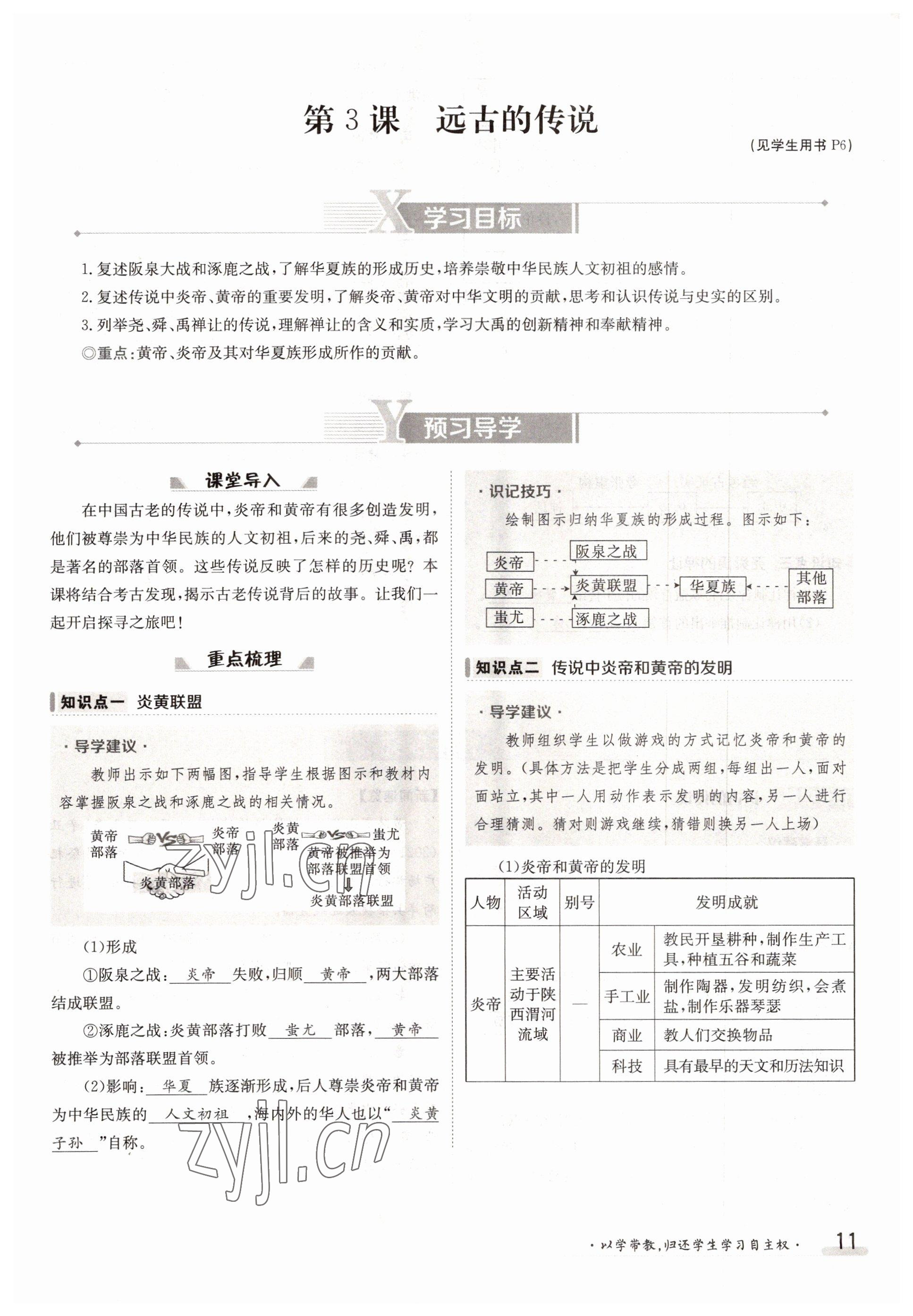 2022年三段六步導(dǎo)學(xué)案七年級(jí)歷史上冊(cè)人教版 參考答案第11頁