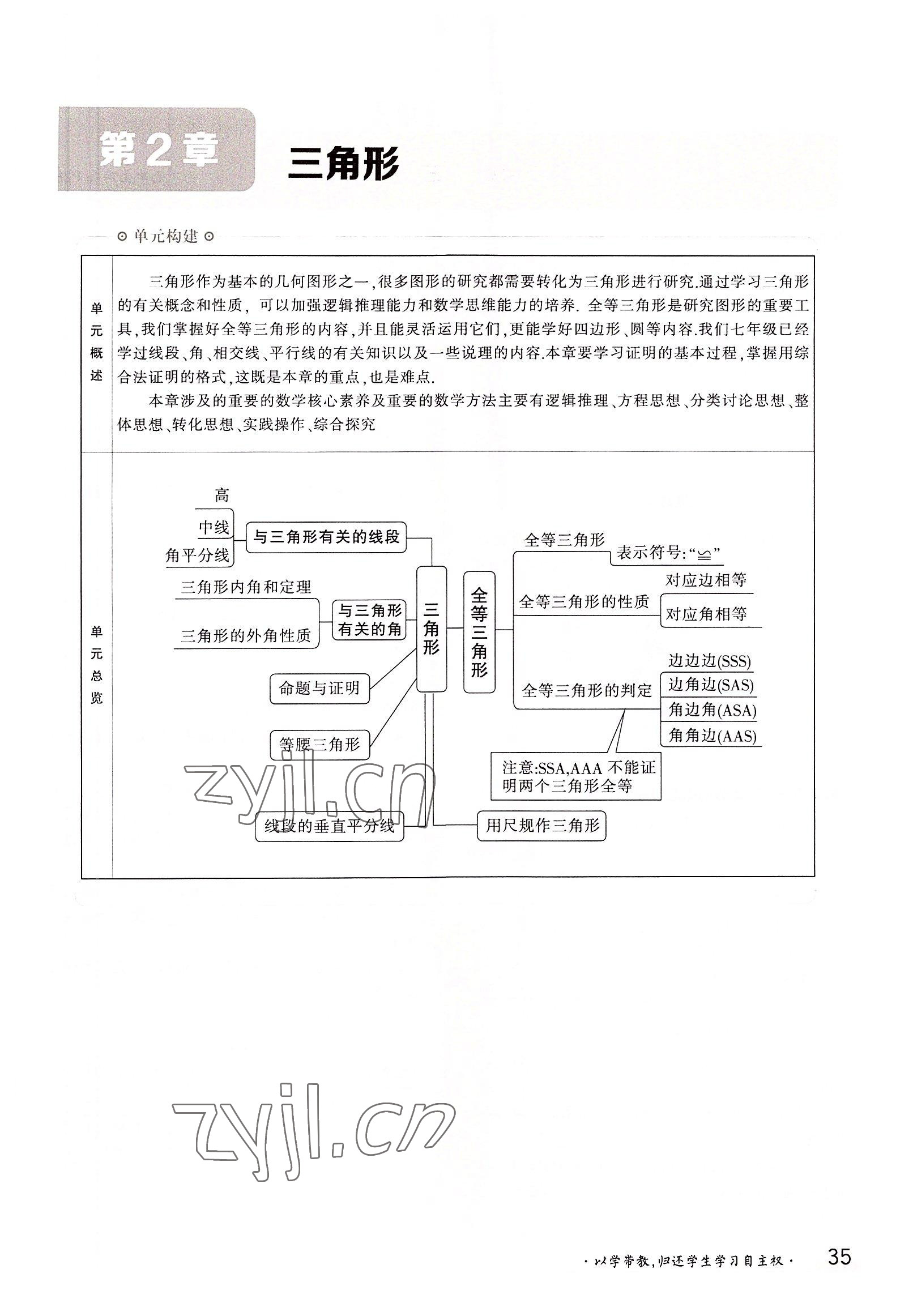 2022年三段六步導學案八年級數學上冊湘教版 參考答案第35頁