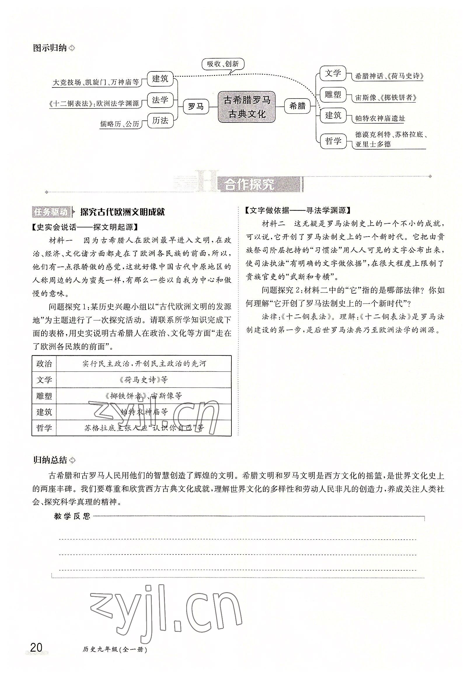 2022年三段六步導學案九年級歷史全一冊人教版 參考答案第20頁