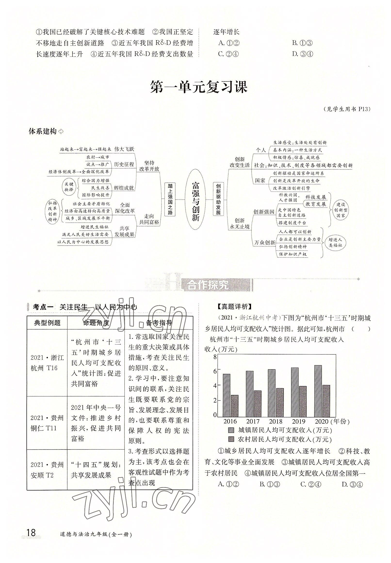 2022年三段六步導(dǎo)學(xué)案九年級道德與法治全一冊人教版 參考答案第18頁