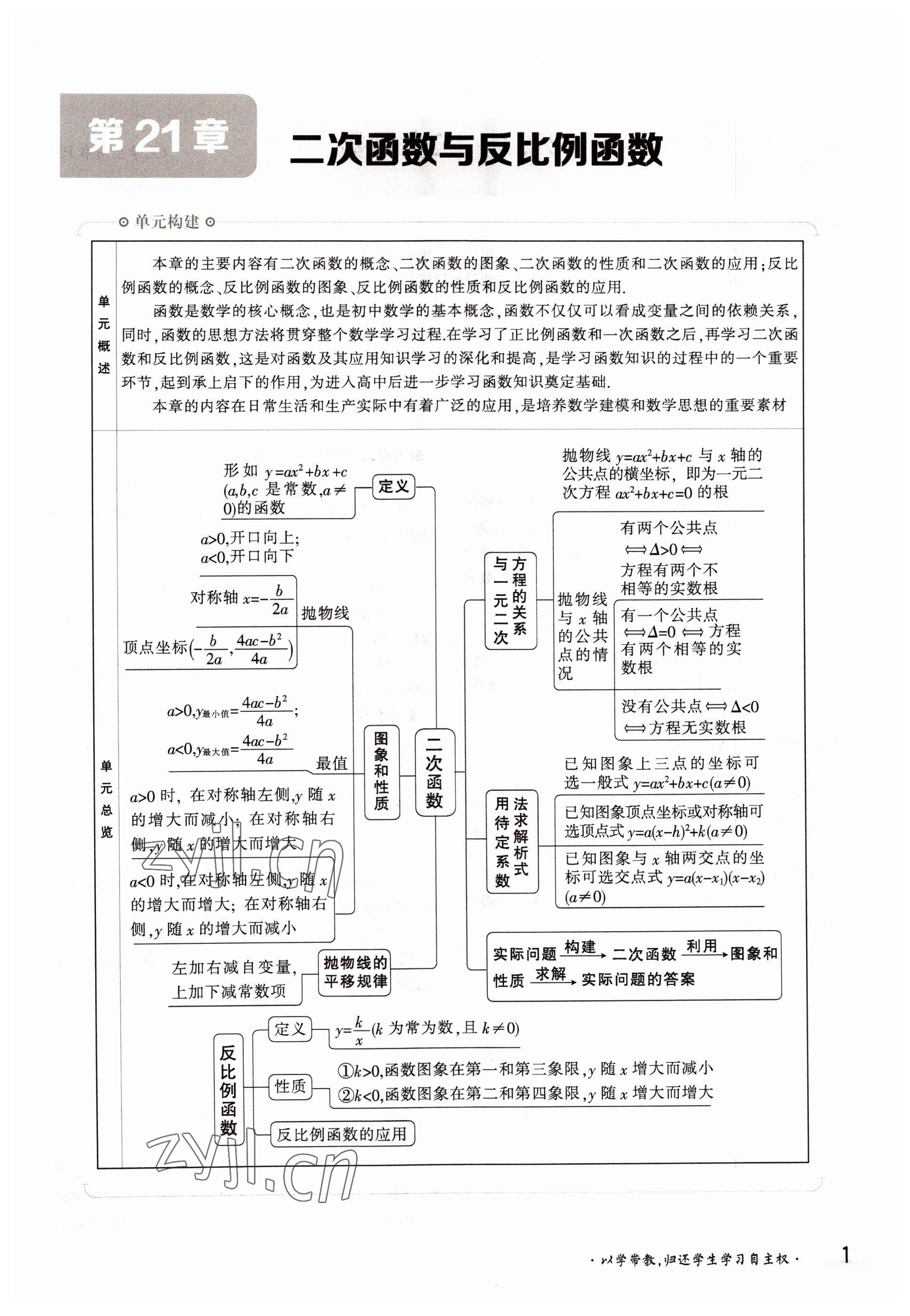 2022年三段六步導學案九年級數學全一冊滬科版 參考答案第1頁