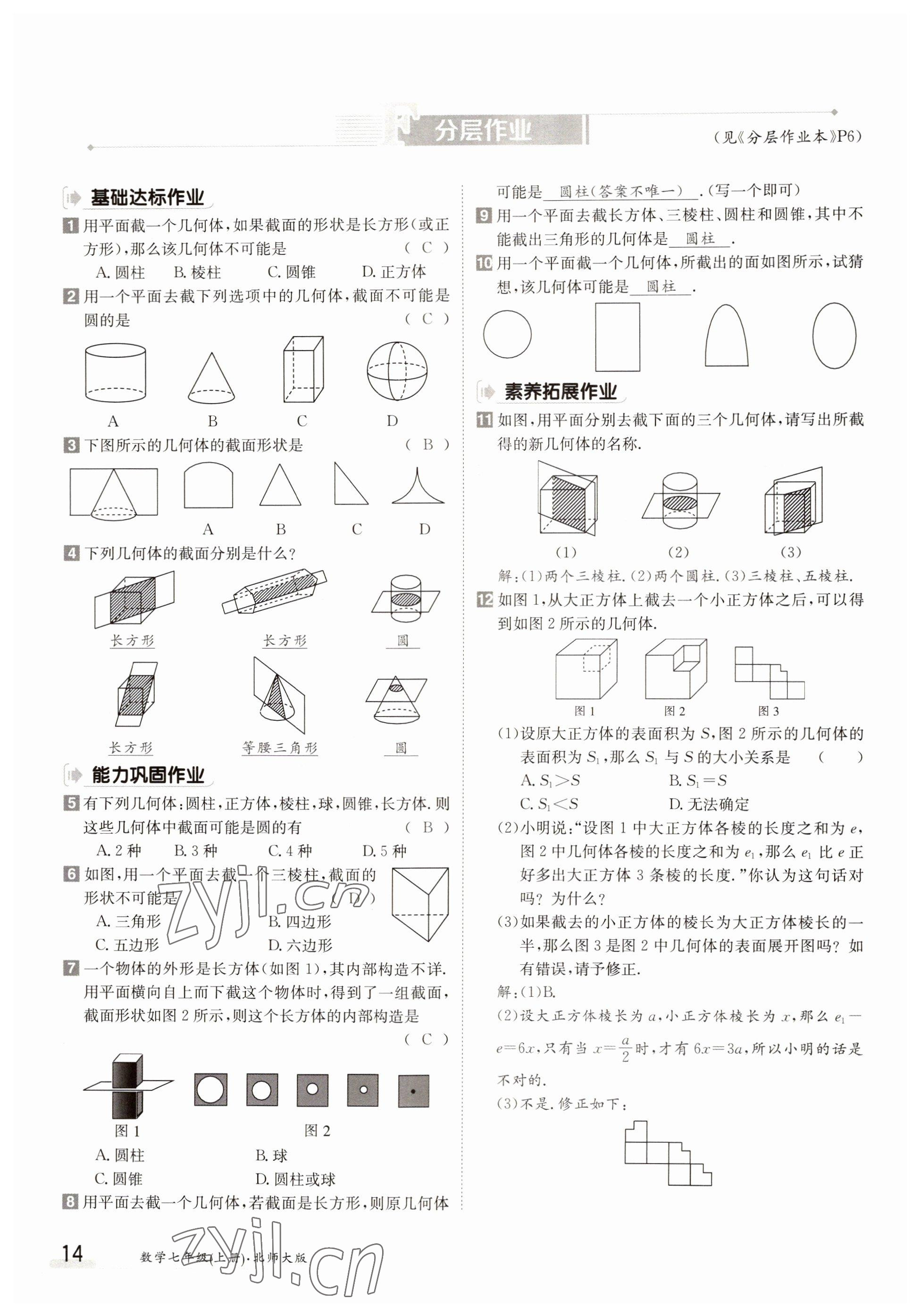 2022年金太陽分層作業本七年級數學上冊北師大版 第14頁