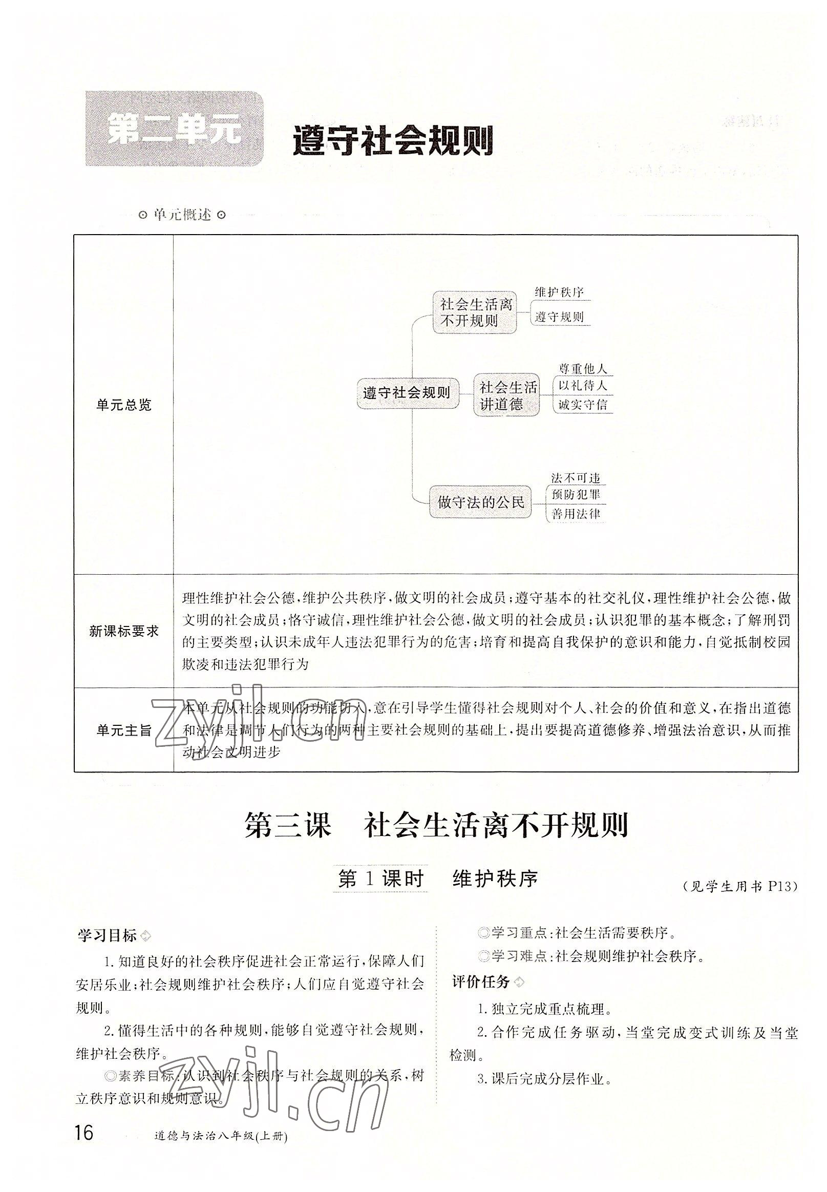 2022年金太陽(yáng)分層作業(yè)本八年級(jí)道德與法治上冊(cè)人教版 參考答案第16頁(yè)