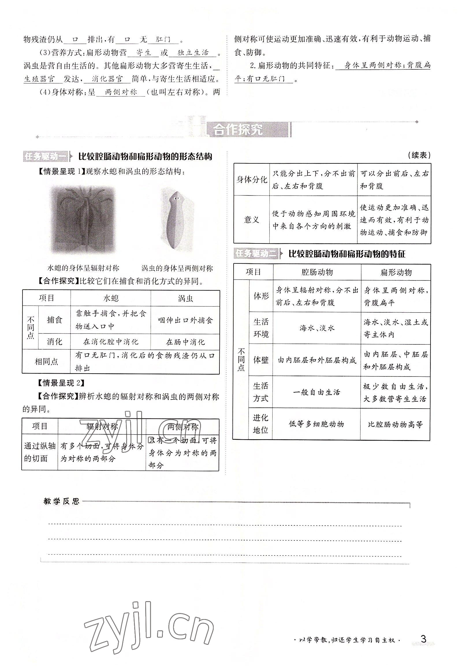 2022年金太陽分層作業(yè)本八年級生物上冊人教版 參考答案第3頁