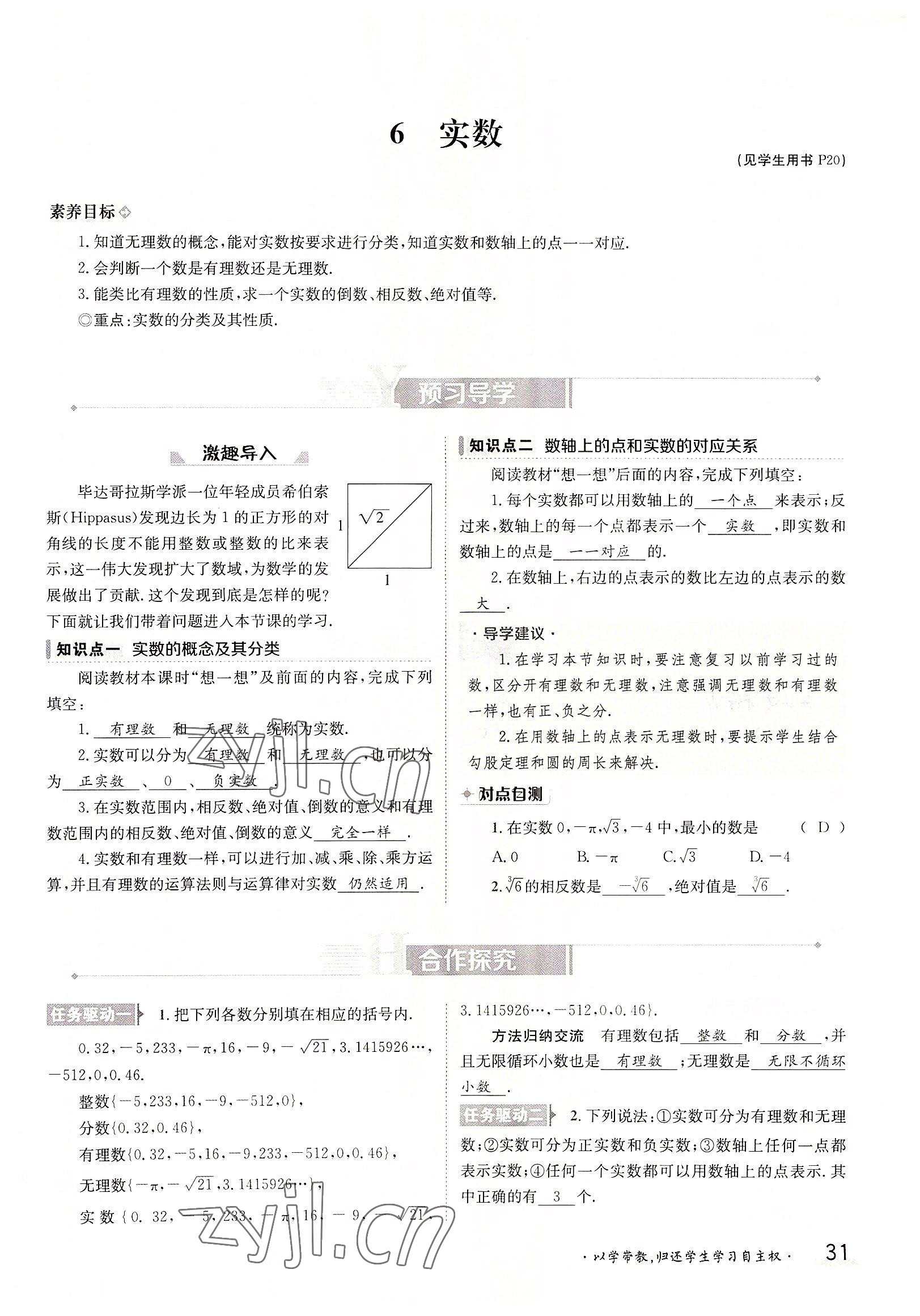 2022年金太陽分層作業本八年級數學上冊北師大版 參考答案第31頁